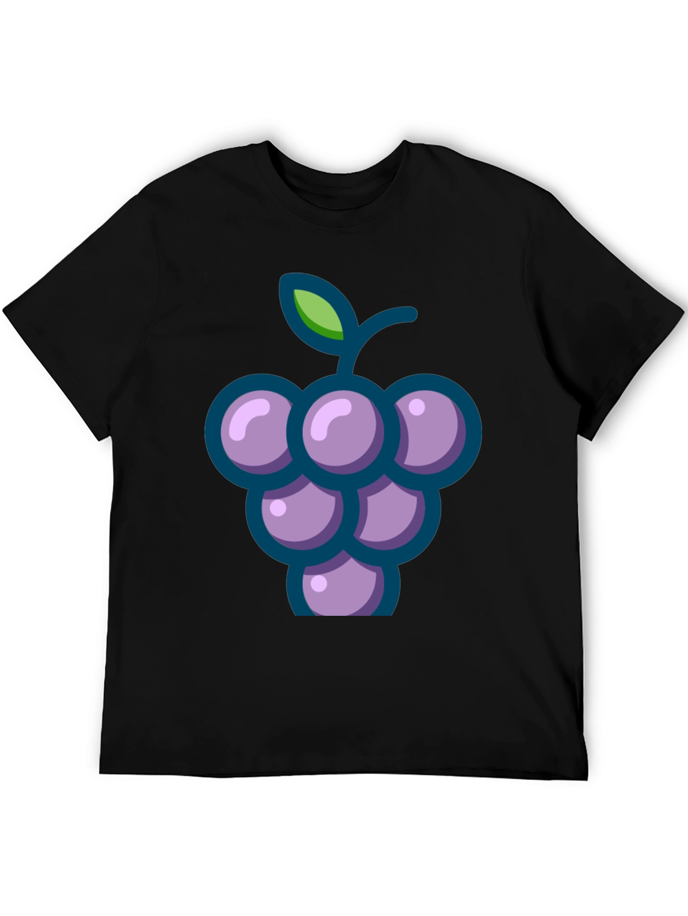 Black Grapes Graphic Tee - Casual Black T-Shirt view 5