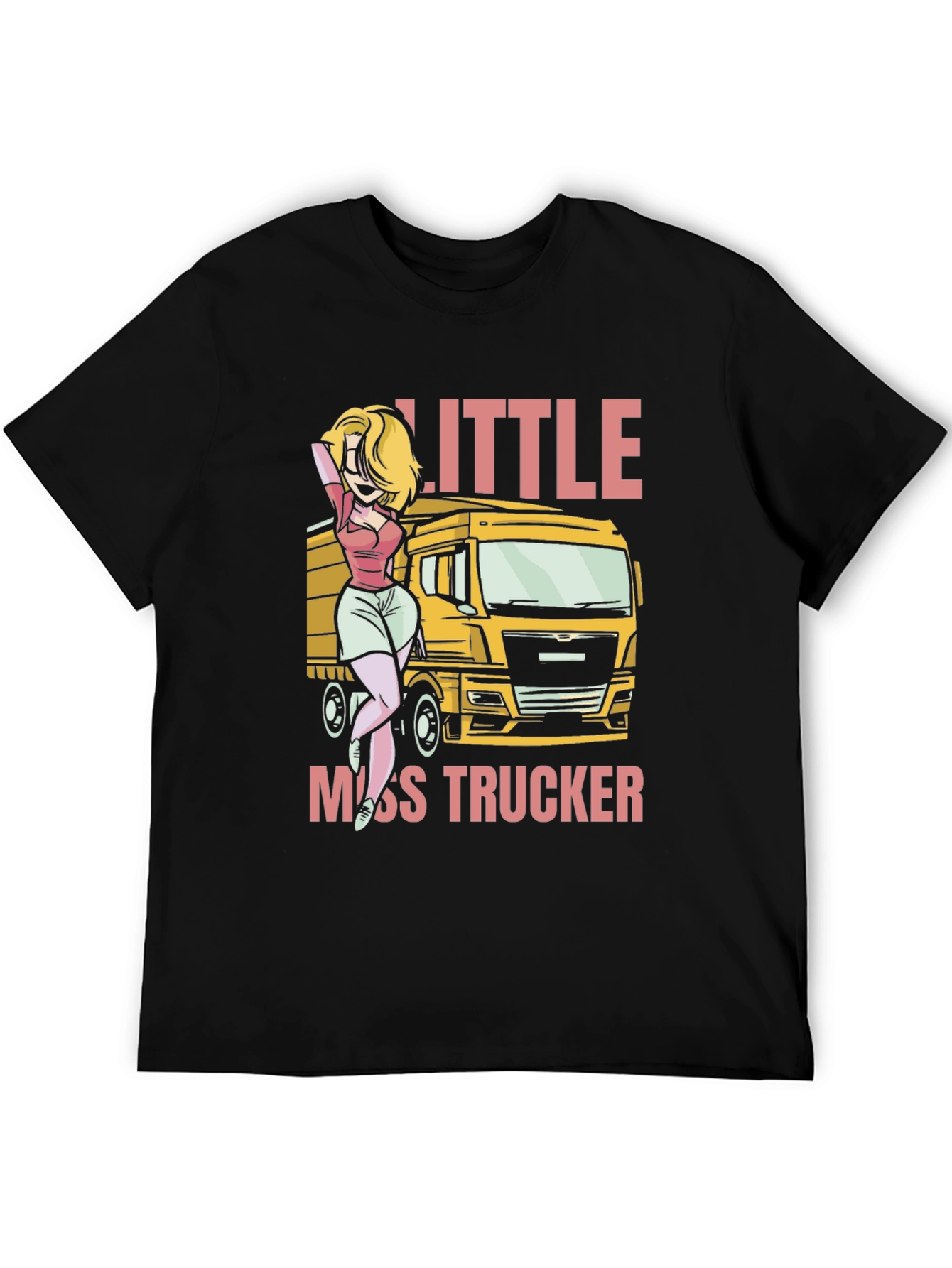 Black Little Miss Trucker T-Shirt - Bold Graphic Tee view 5