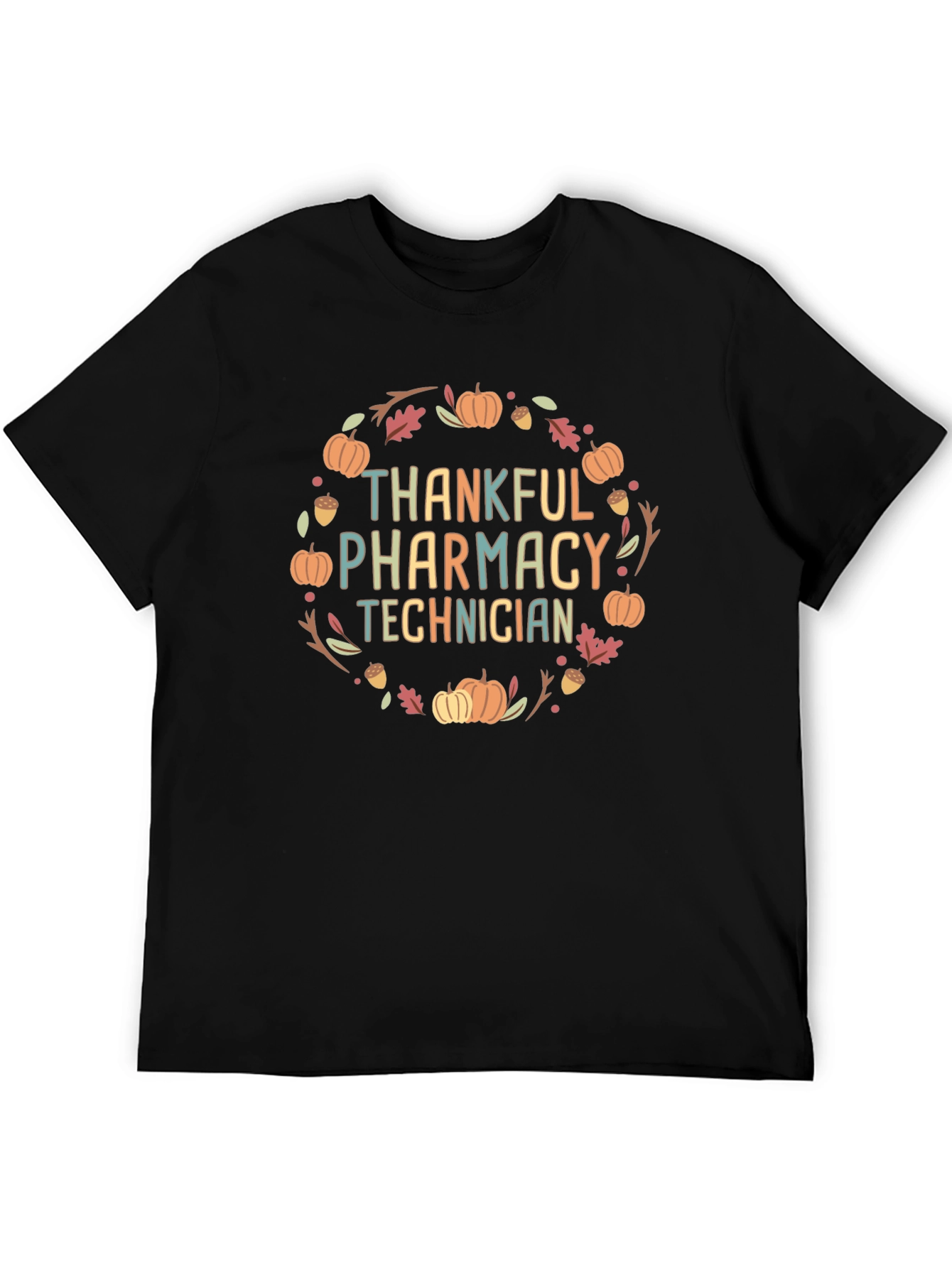 Black Thankful Pharmacy Technician T-Shirt, Fall Design view 5