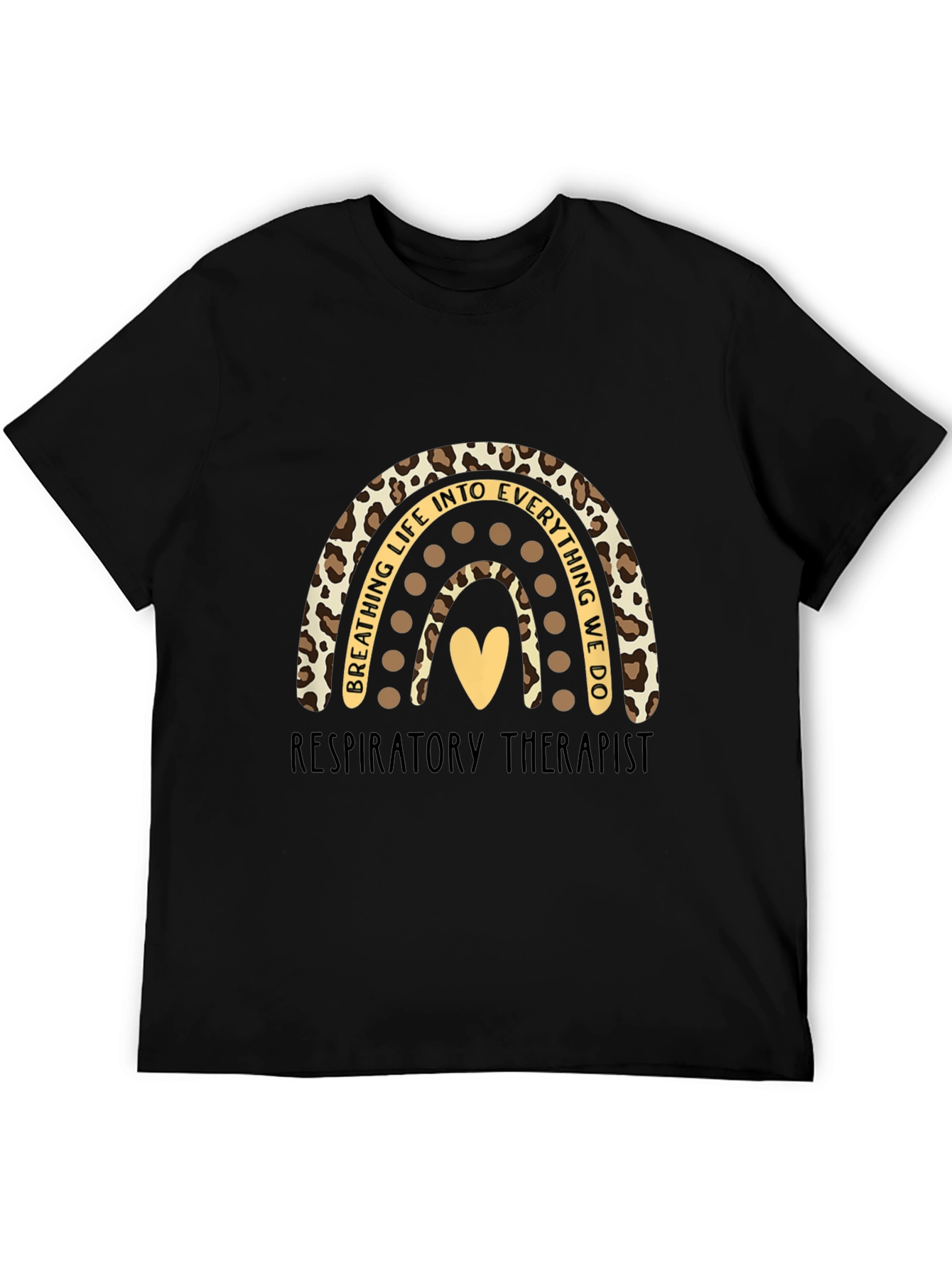 Black Respiratory Therapist Rainbow Graphic Tee view 5