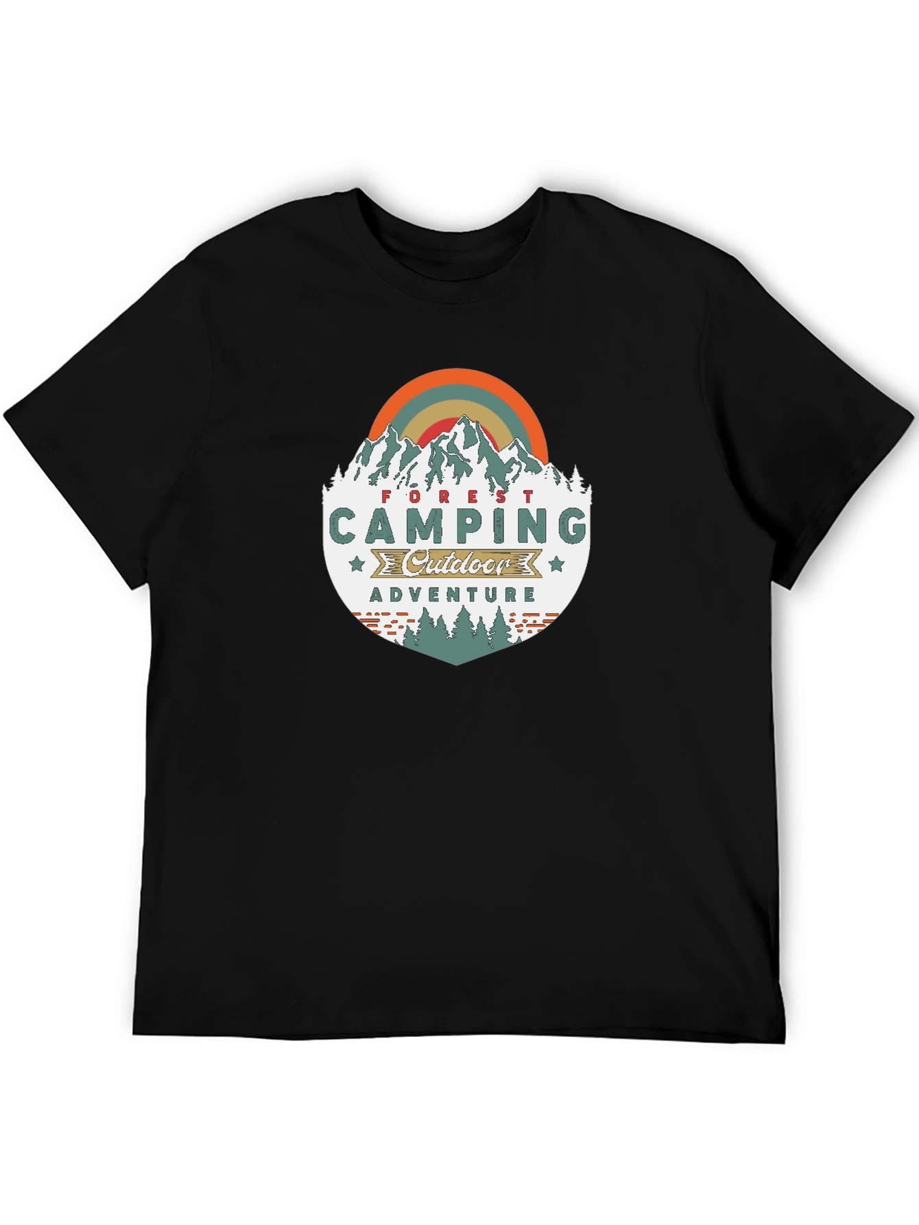 Black Camping Adventure Graphic Tee - Outdoors view 5