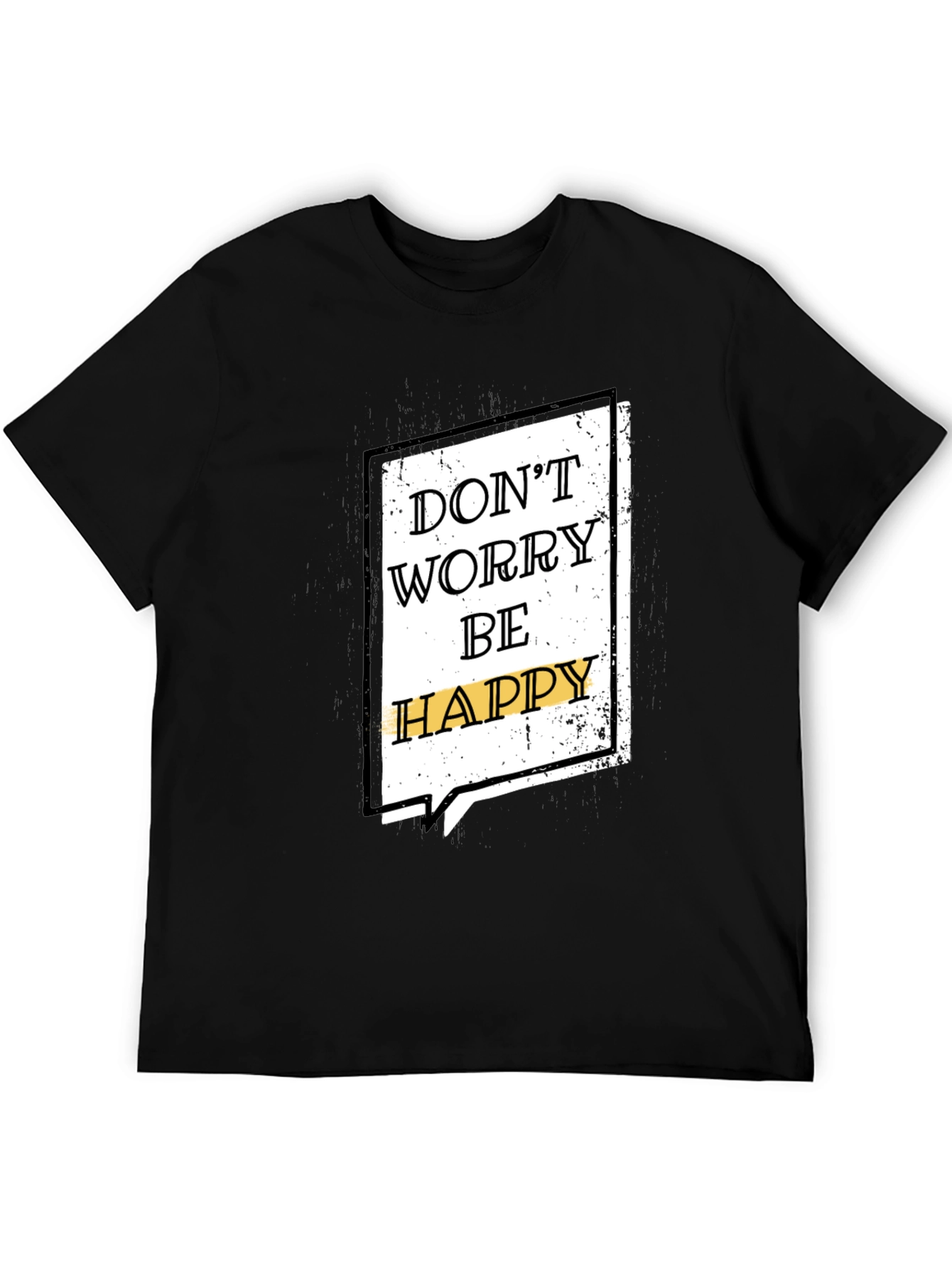 Black Don't Worry Be Happy Graphic Tee view 5