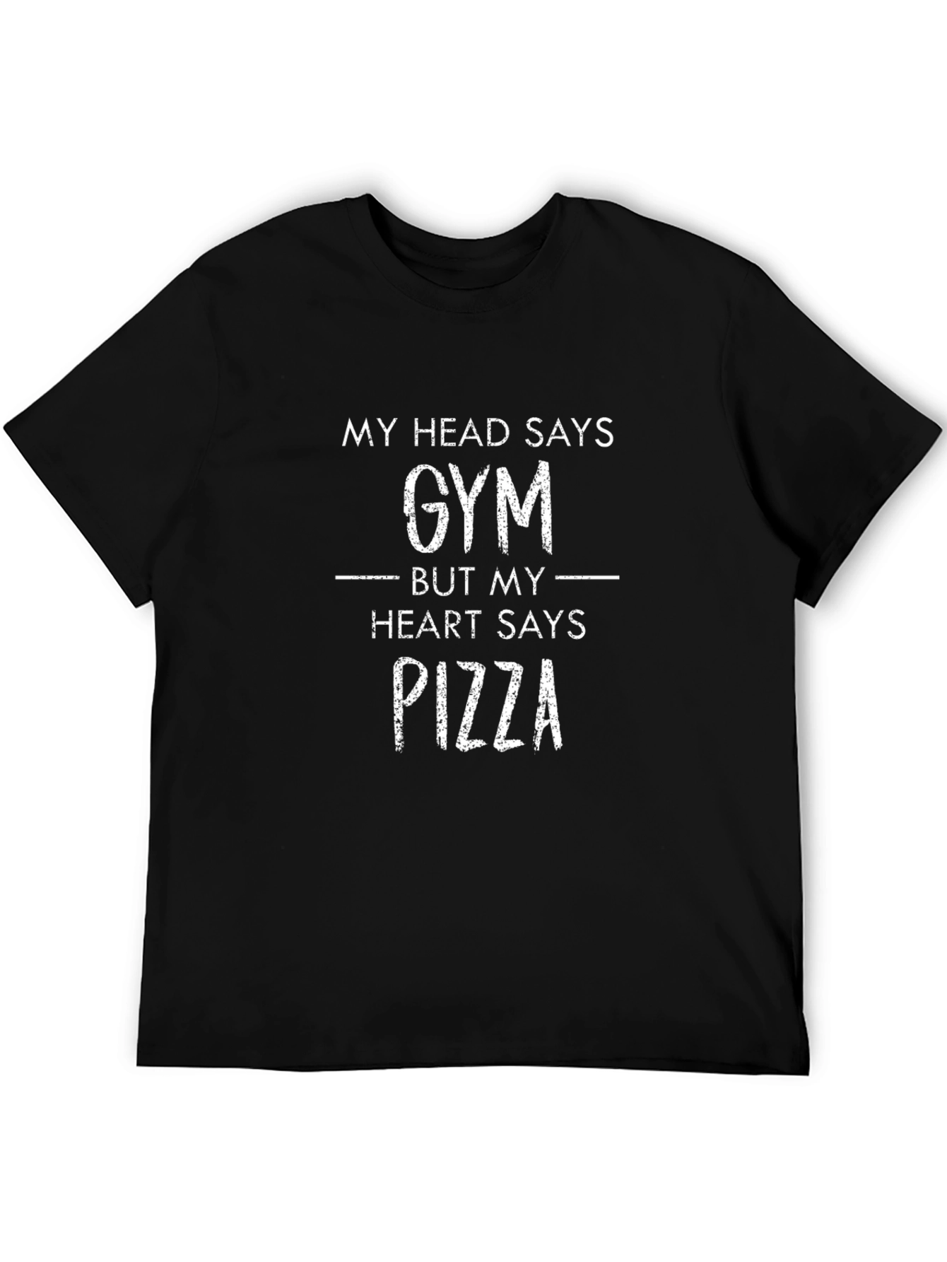 Black Gym vs Pizza Graphic T-Shirt - Men's Fashion view 5