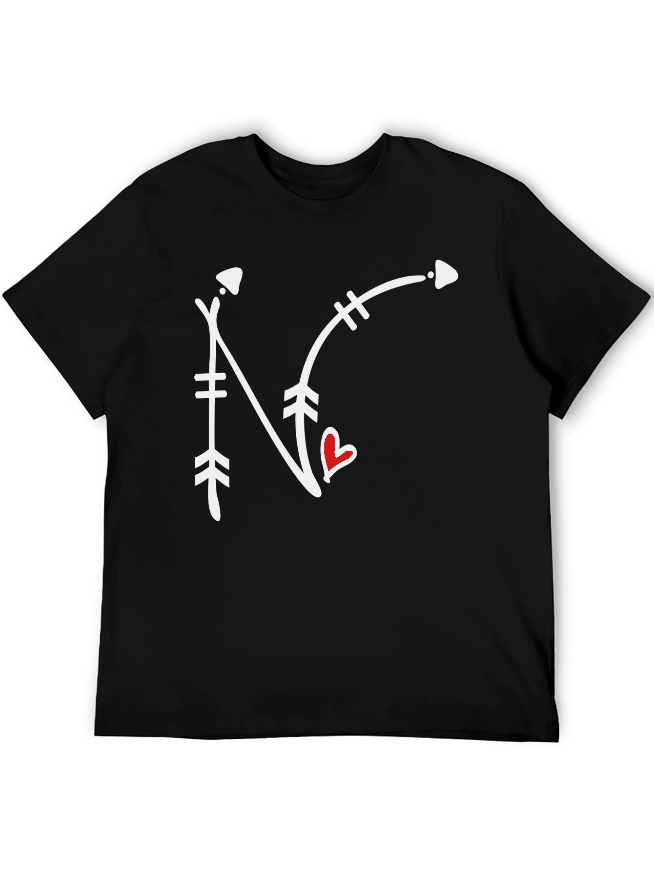 Black Arrow N Heart Graphic Tee - Black view 5