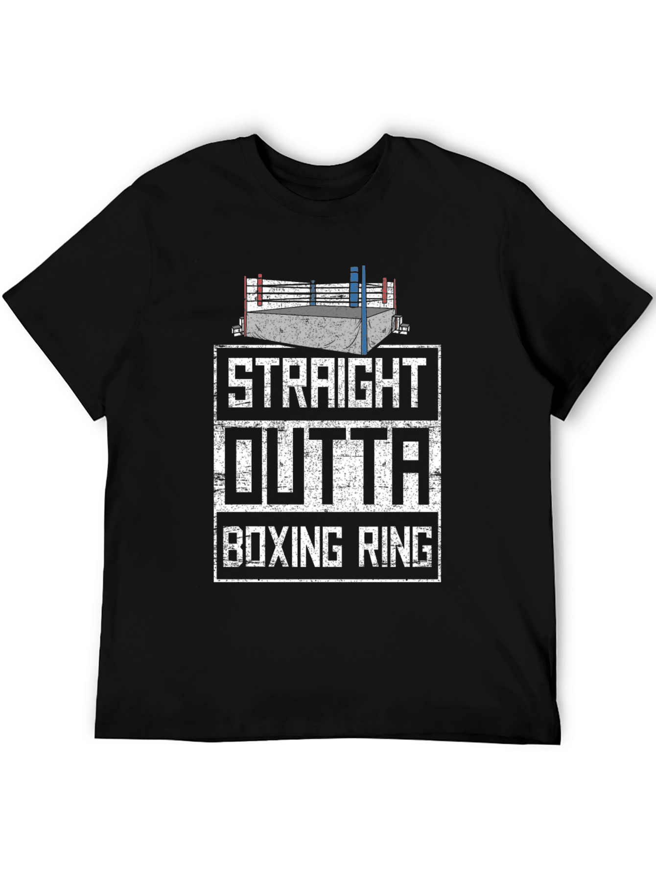 Black Straight Outta Boxing Ring Graphic Tee view 5