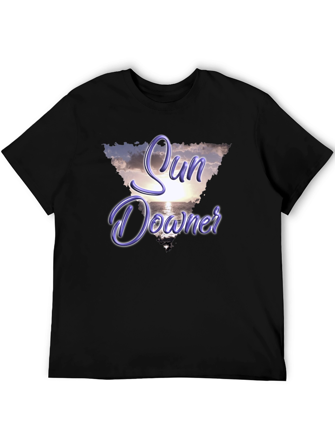 Black Sunset Beach Graphic Tee - Sundowner Design view 5