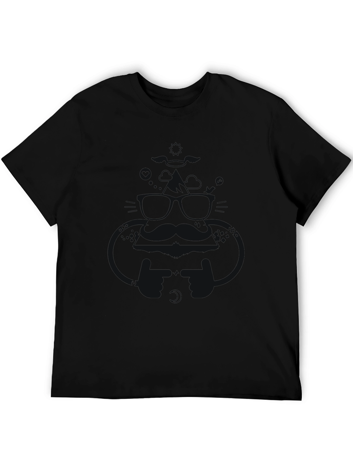 Black Men's Solid Black Crew Neck T-Shirt view 5