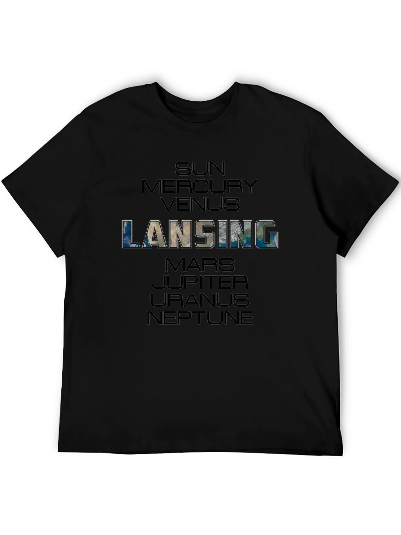 Black Lansing Planets Graphic Black T-Shirt view 5