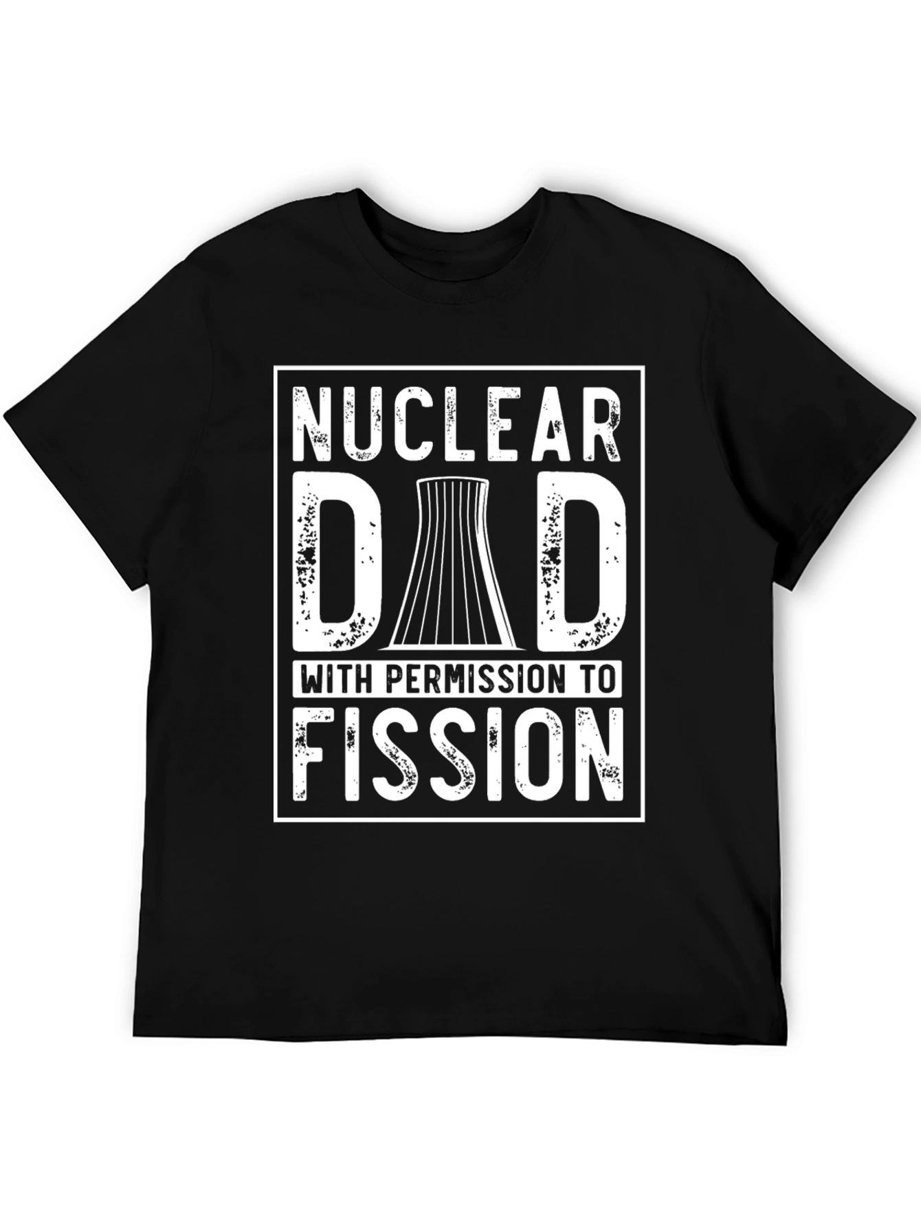 Black Nuclear Dad Fission T-Shirt - Funny Father's Day Gift view 5