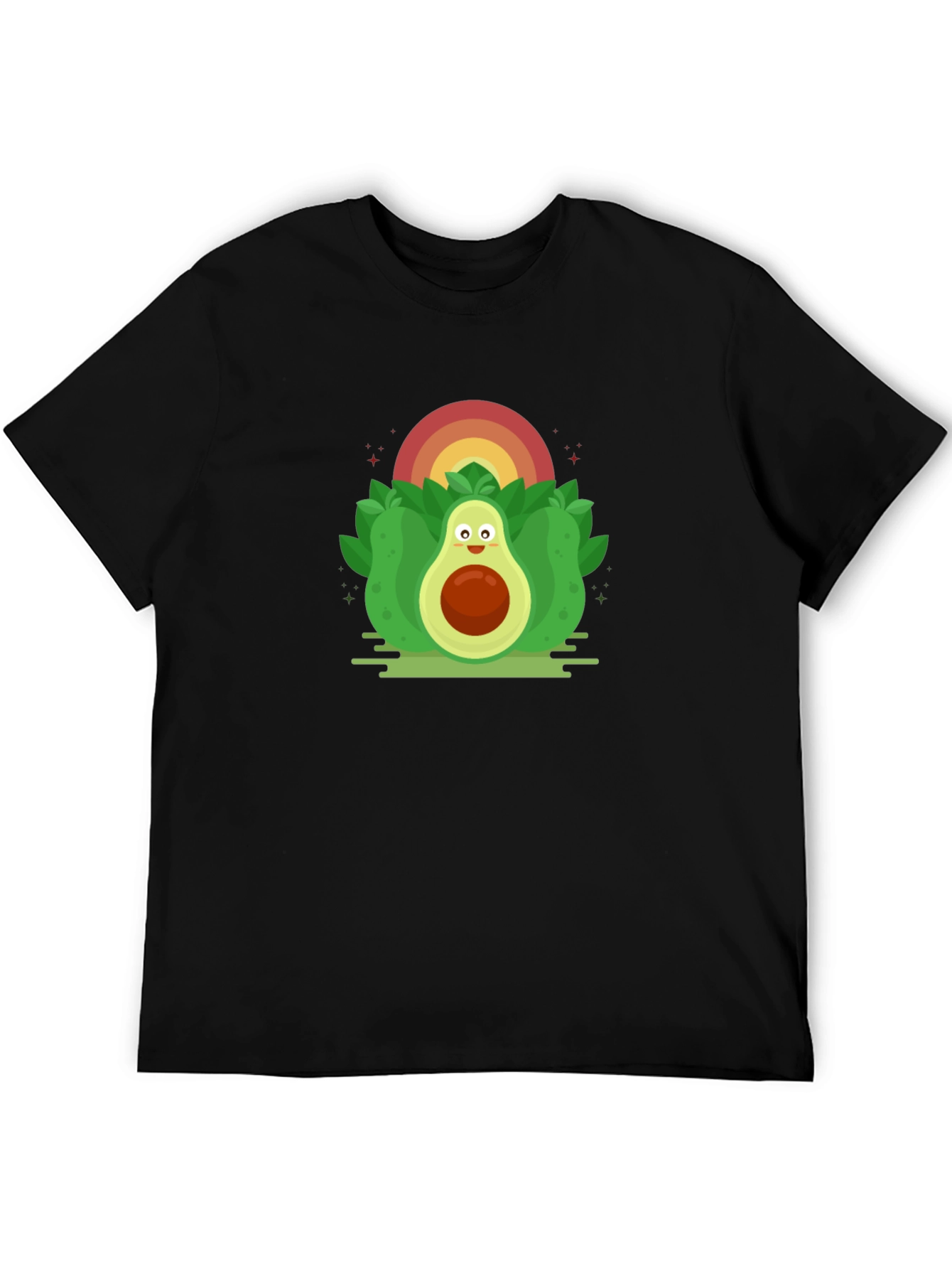 Black Avocado Rainbow Graphic Black T-Shirt view 5