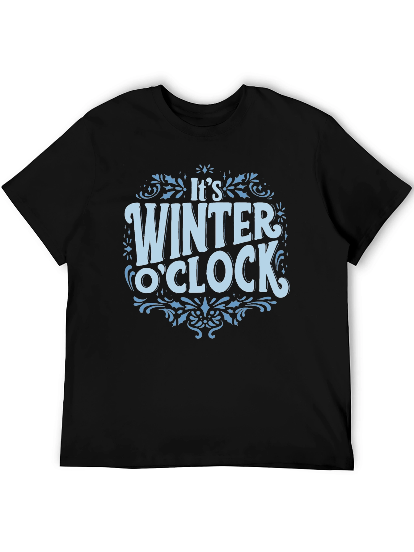 Winter O'Clock Black Graphic T-Shirt - 5