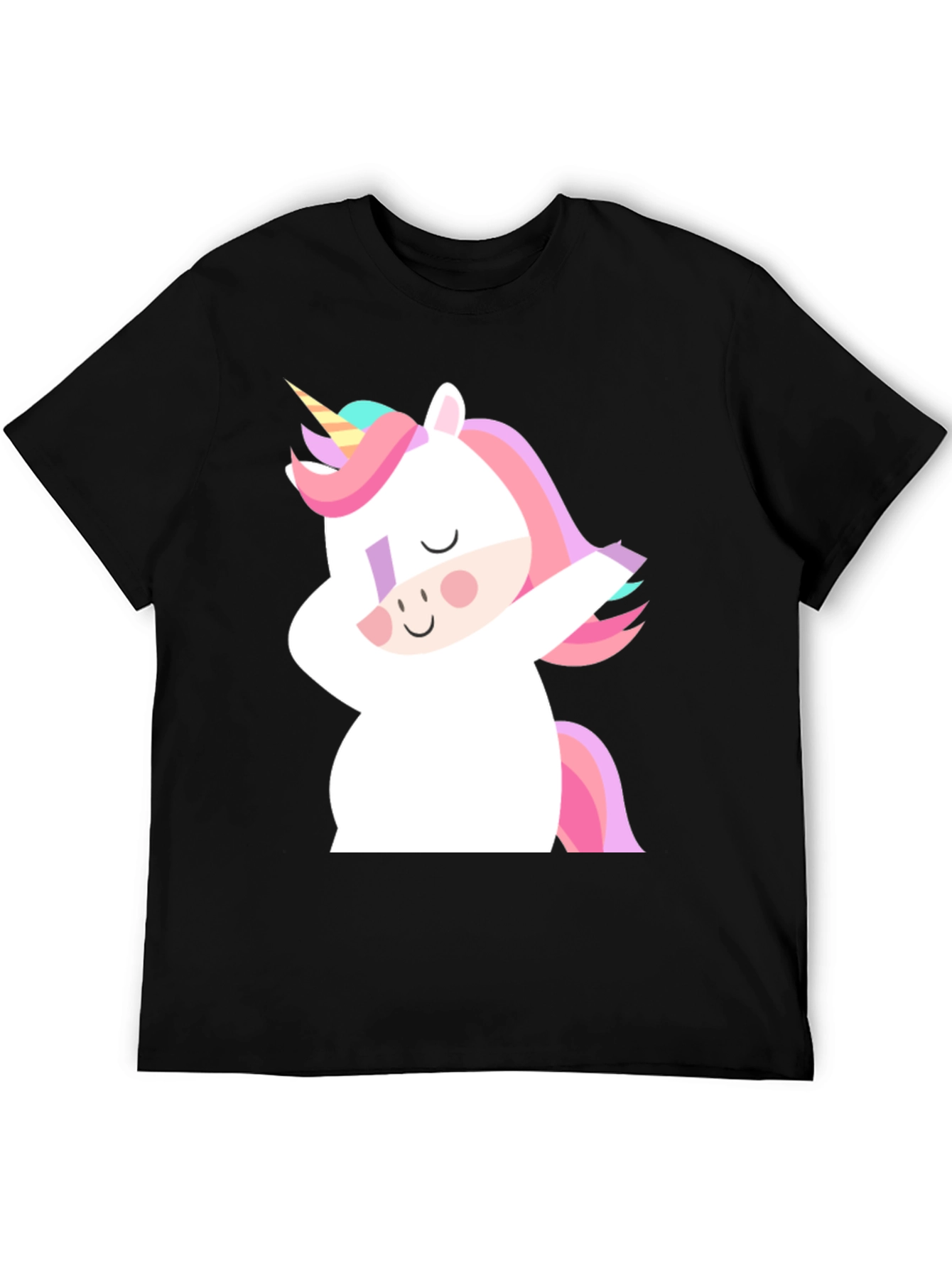 Black Unicorn Dab Black T-Shirt view 5