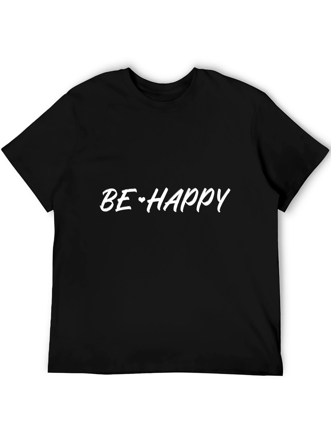 Black Be Happy Black T-Shirt - Stylish and Comfortable view 5