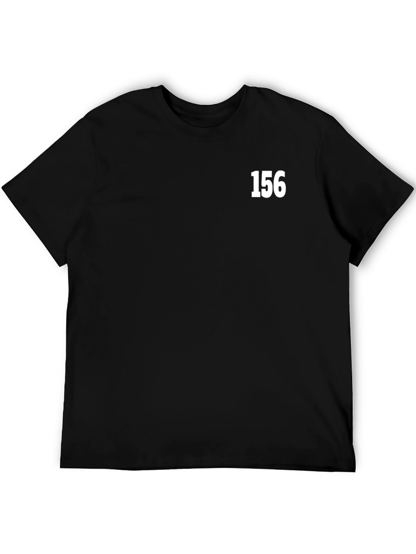 Black Black T-Shirt with '156' Text view 5