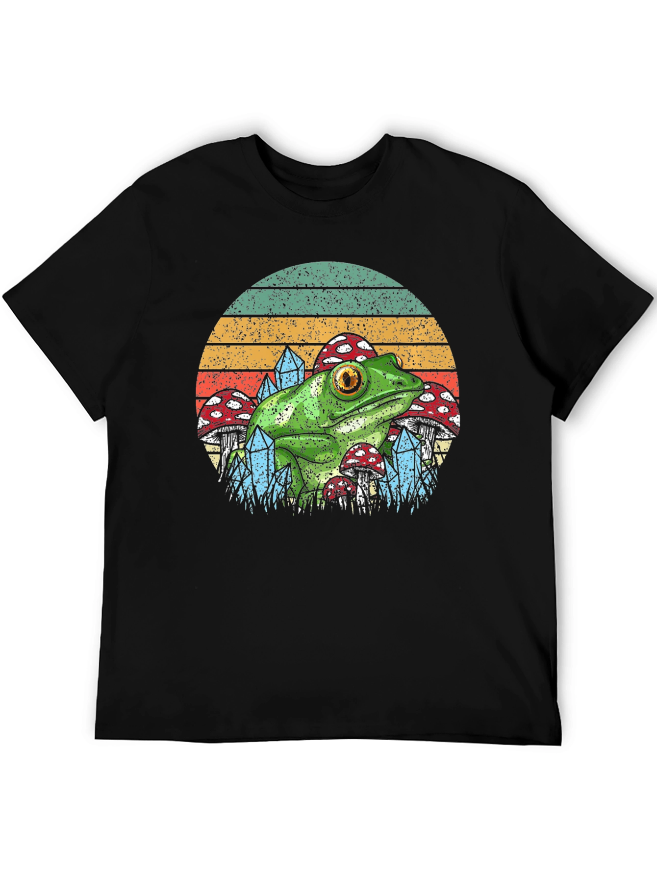 Black Frog & Mushroom T-Shirt - Nature Aesthetic Tee view 5
