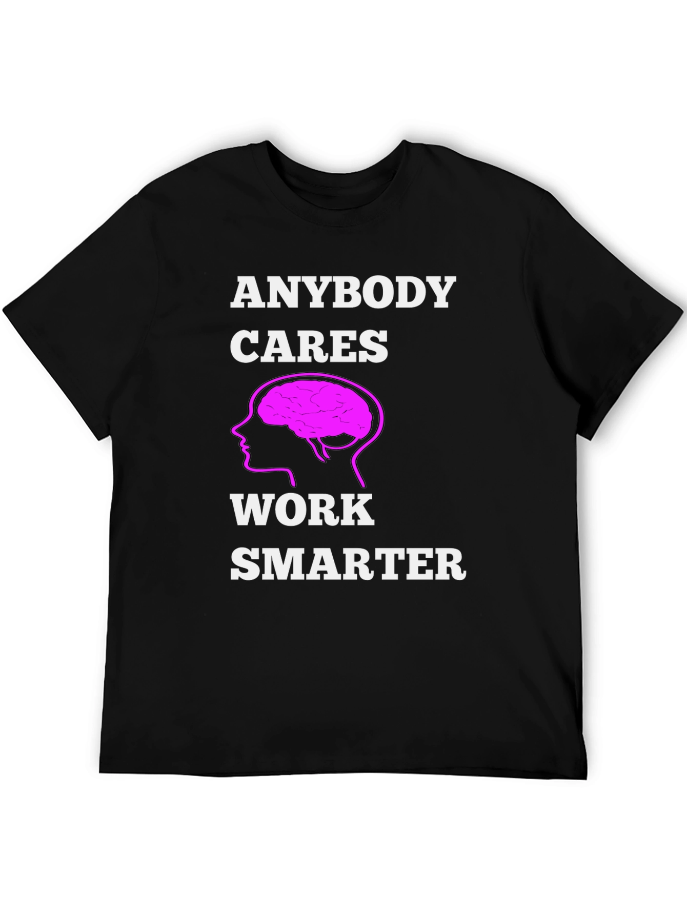 Black Work Smarter T-Shirt - Brain Graphic Tee view 5