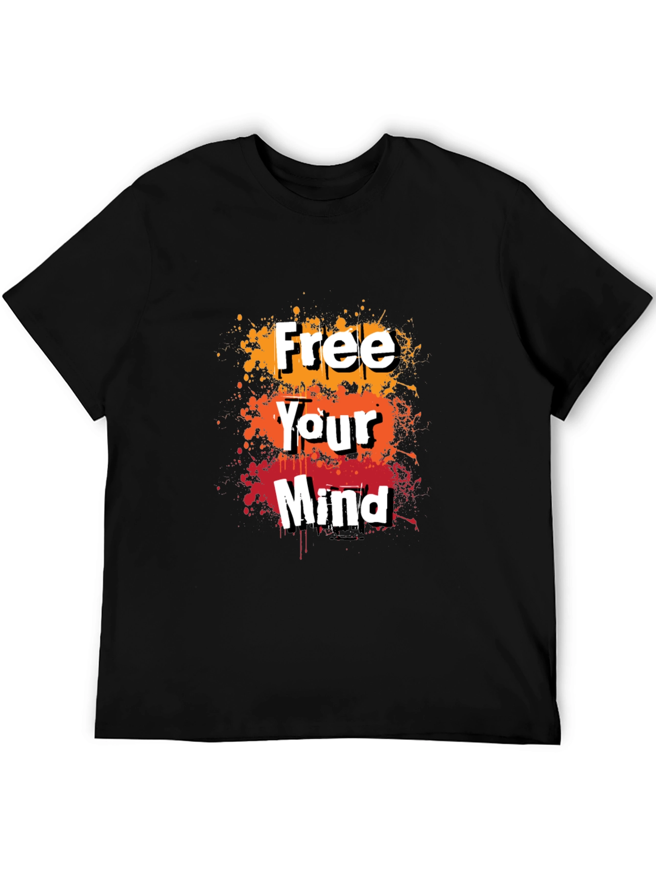Black Free Your Mind Graphic Tee - Trendy Men's T-Shirt view 5