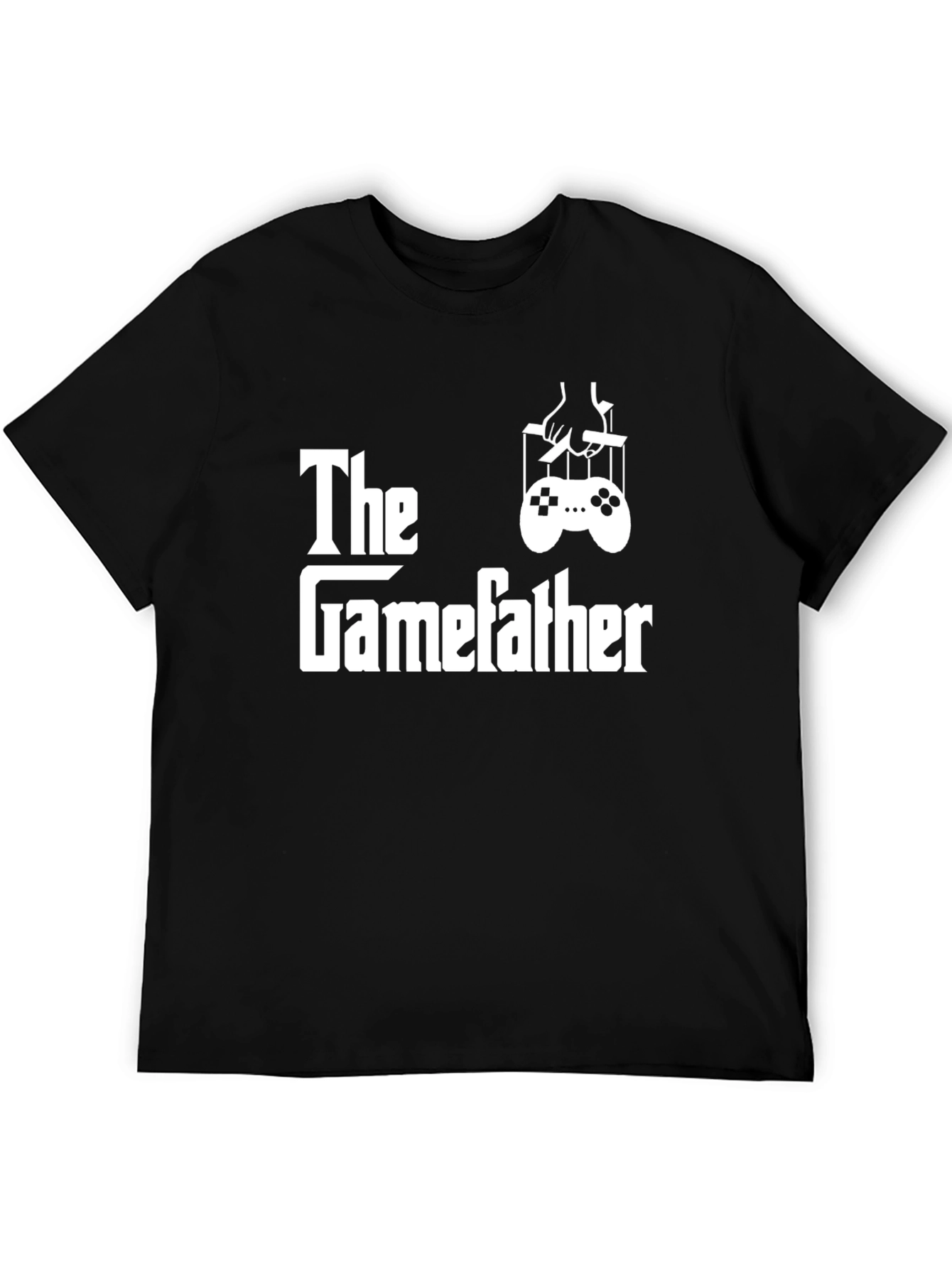 Black The Gamefather T-Shirt - Gamer Dad Novelty Tee view 5