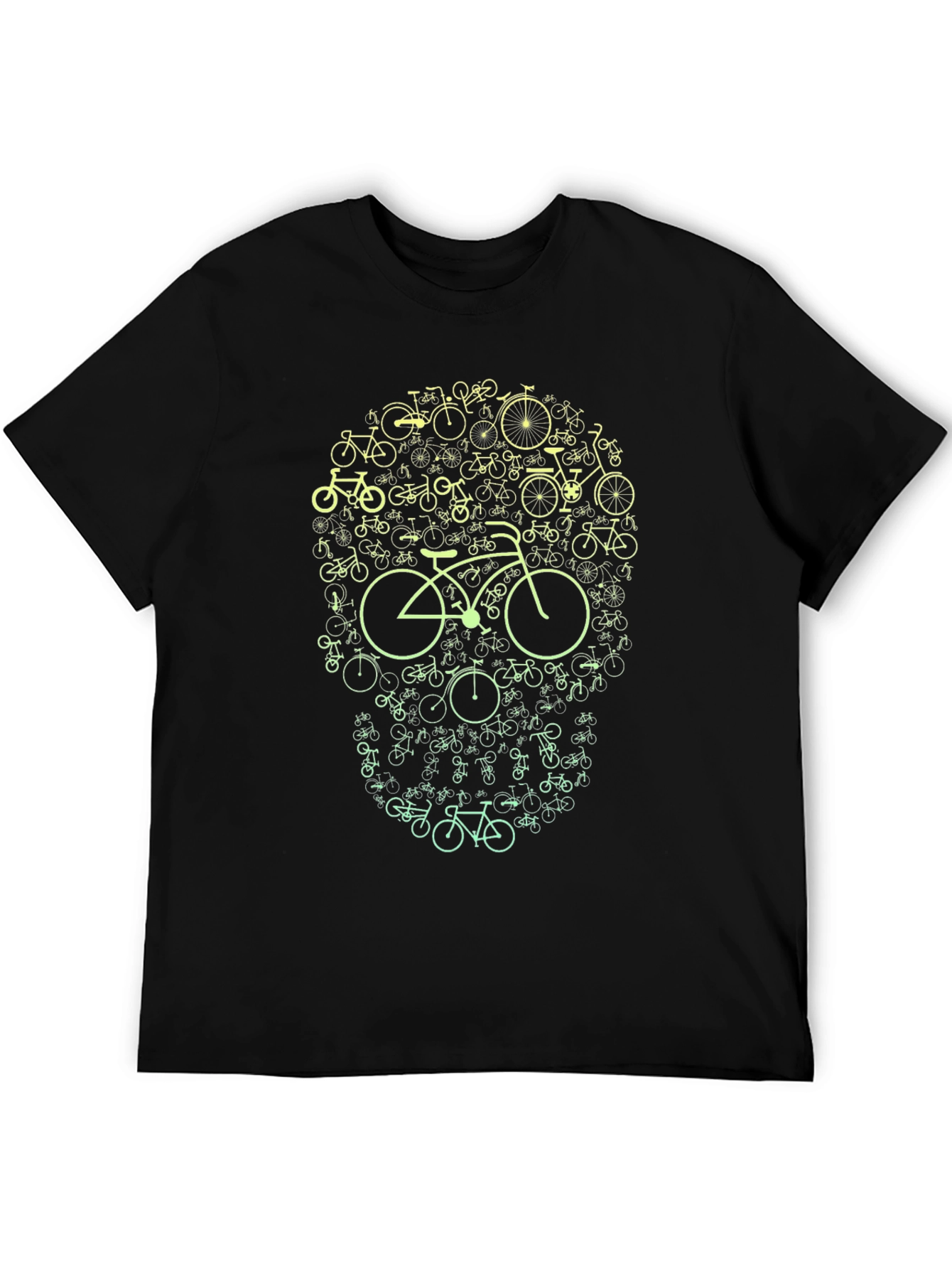 Black Bike Skull Graphic Tee - Cycling Enthusiast T-Shirt view 5