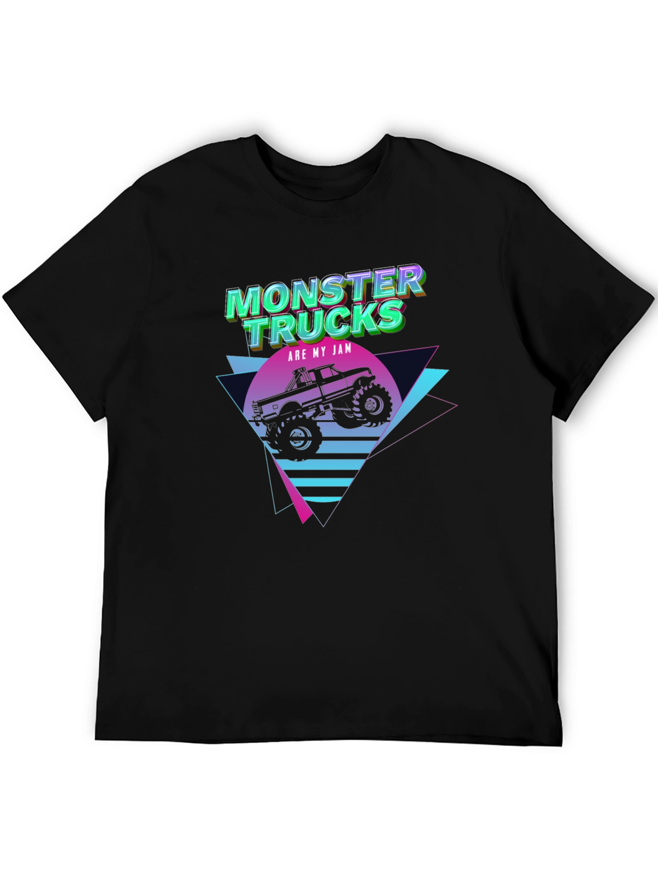 Black Monster Trucks Are My Jam Black T-Shirt view 5