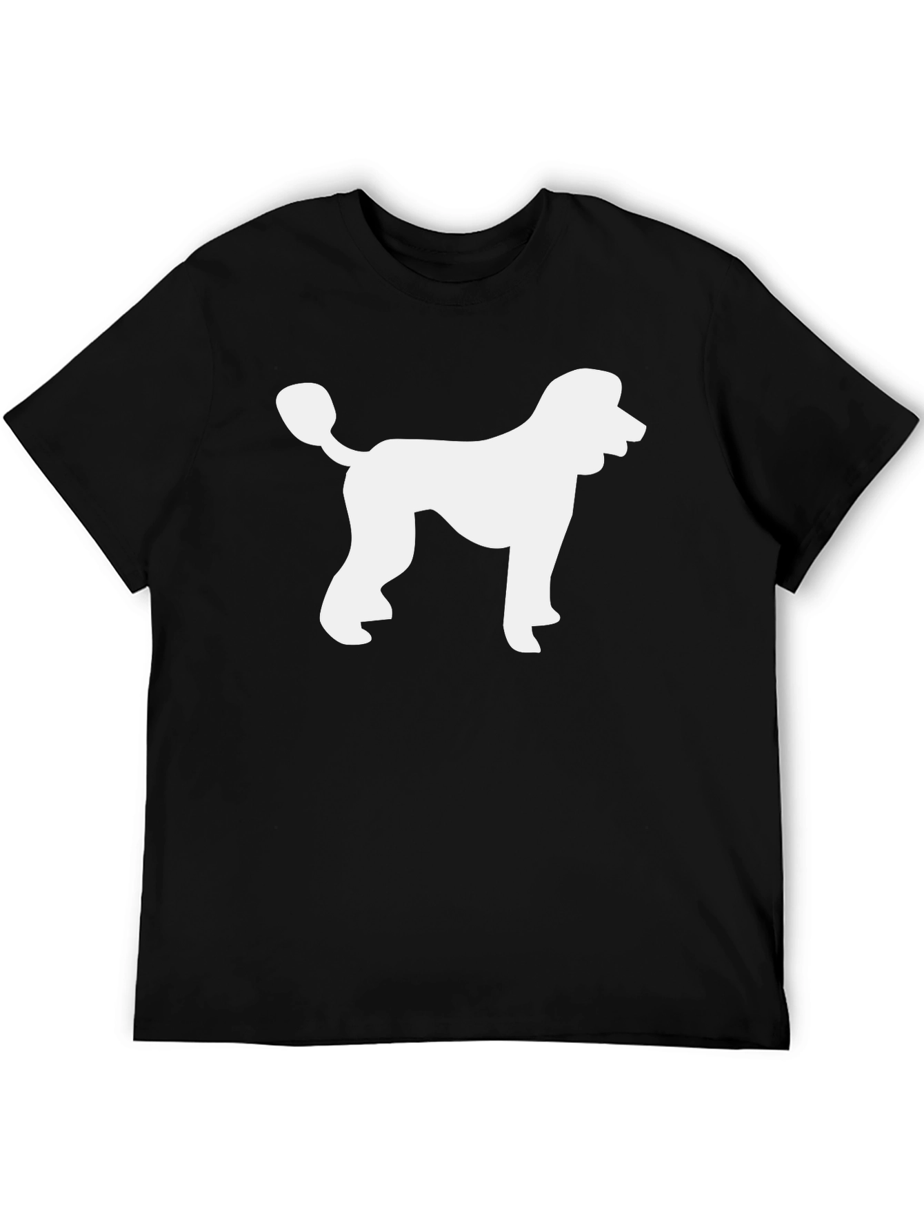 Black Poodle Silhouette Graphic Tee - Casual Black T-Shirt view 5