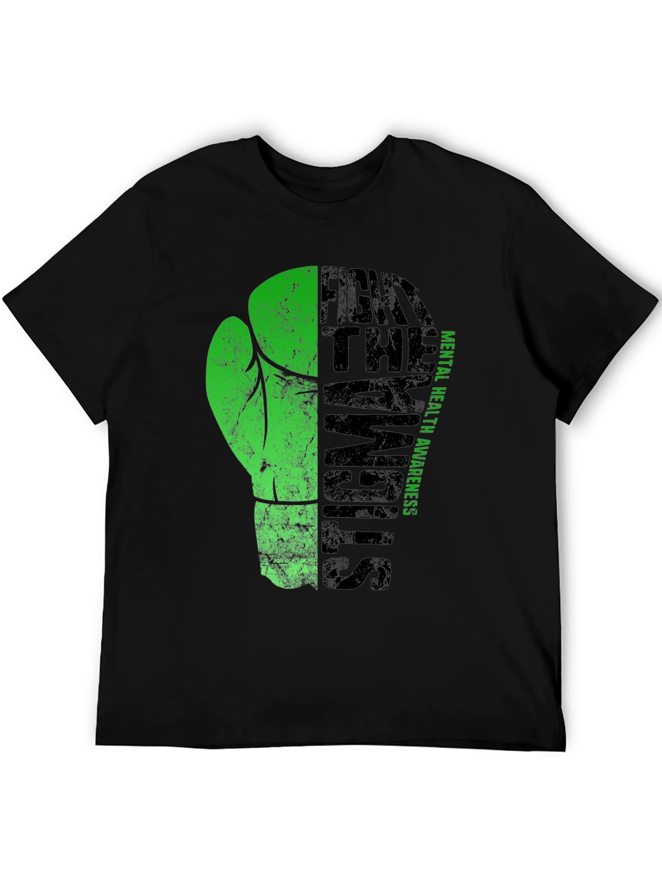Black Fight the Stigma Mental Health Awareness T-Shirt view 5