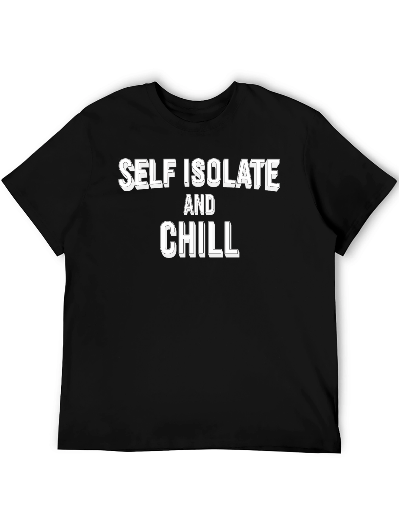 Black Self Isolate and Chill Graphic Tee view 5