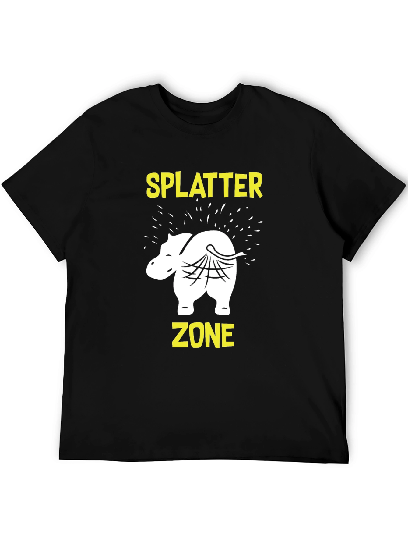 Black Splatter Zone T-Shirt - Funny Animal Graphic Tee view 5