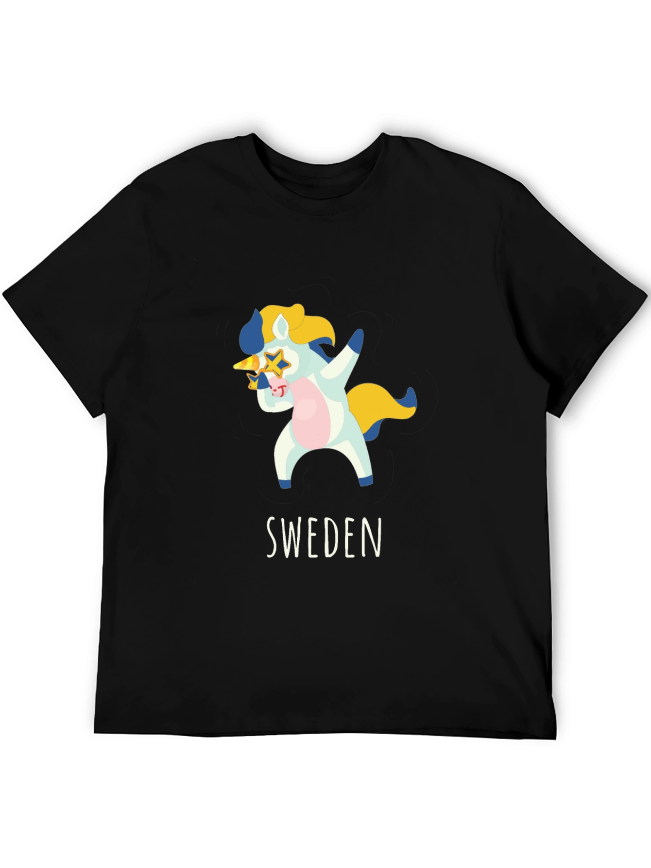 Black Sweden Dab Unicorn T-Shirt - Black Cotton Tee view 5