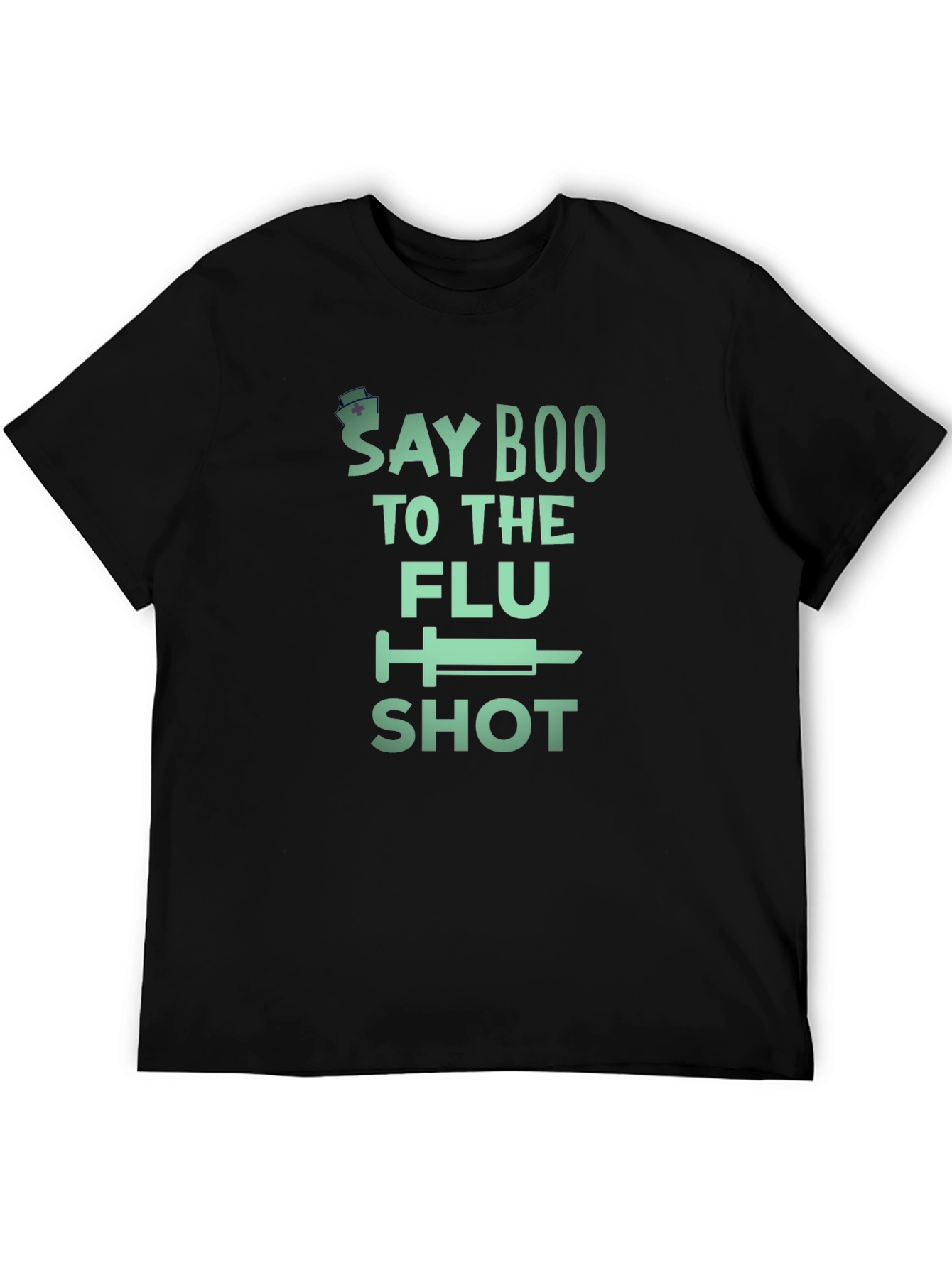 Black Say Boo to the Flu Shot T-Shirt - Unisex view 5