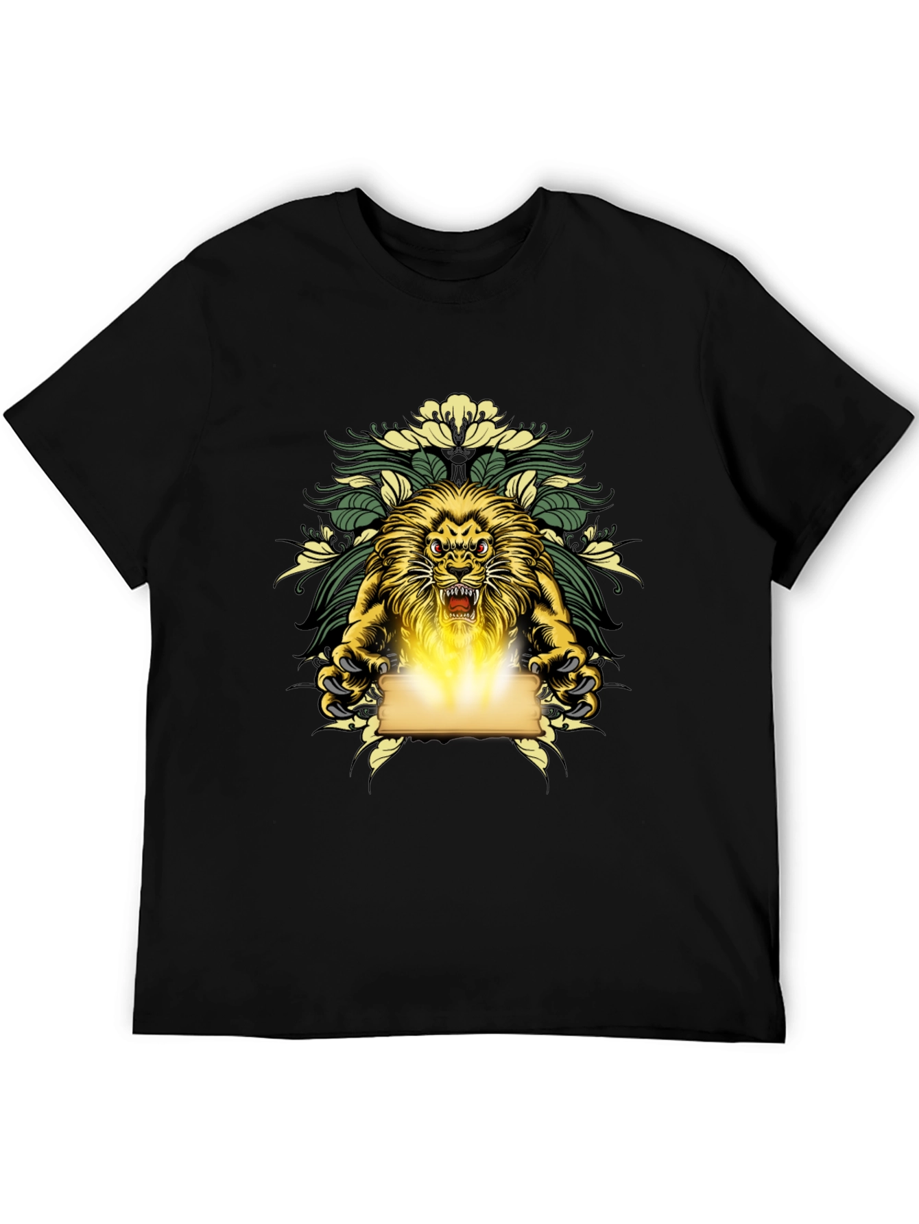 Black Lion King Graphic Print Black T-Shirt view 5