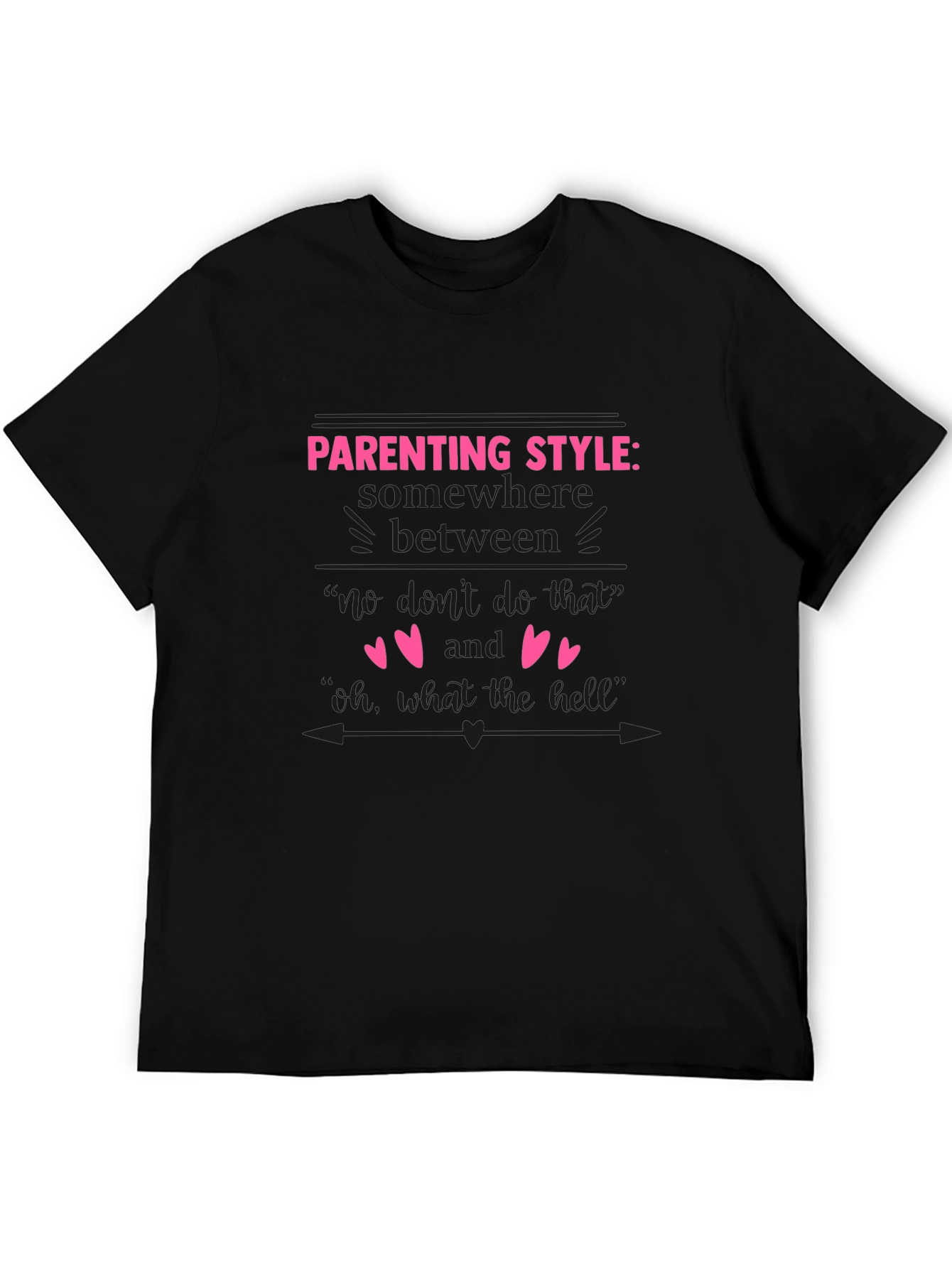 Black Funny Parenting Style Graphic T-Shirt view 5