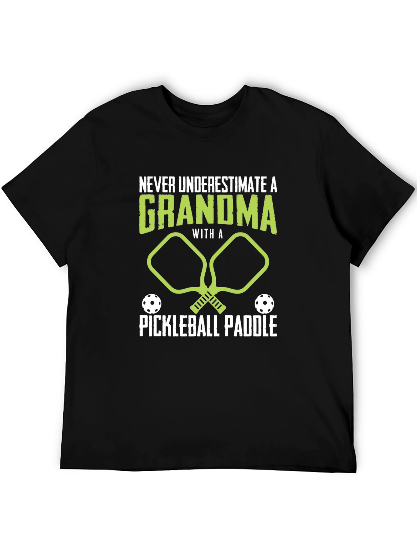 Black Grandma Pickleball Paddle T-Shirt view 5