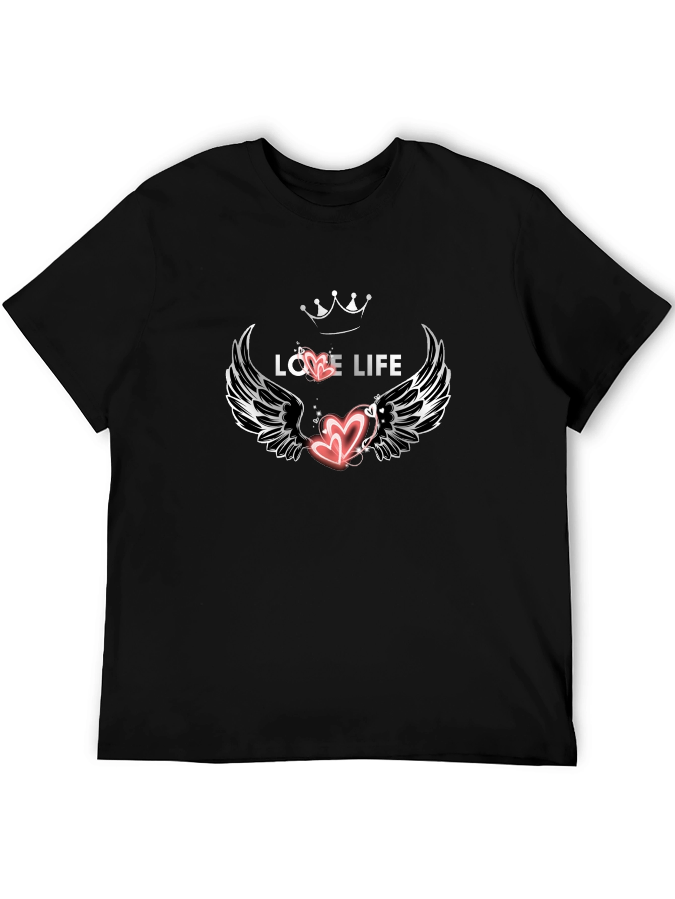 Black Love Life Graphic Black Tee view 5