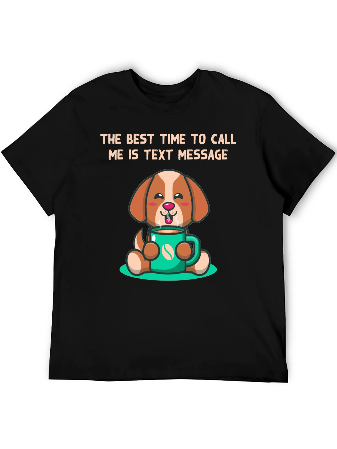Black Text Message Dog Graphic T-Shirt view 5