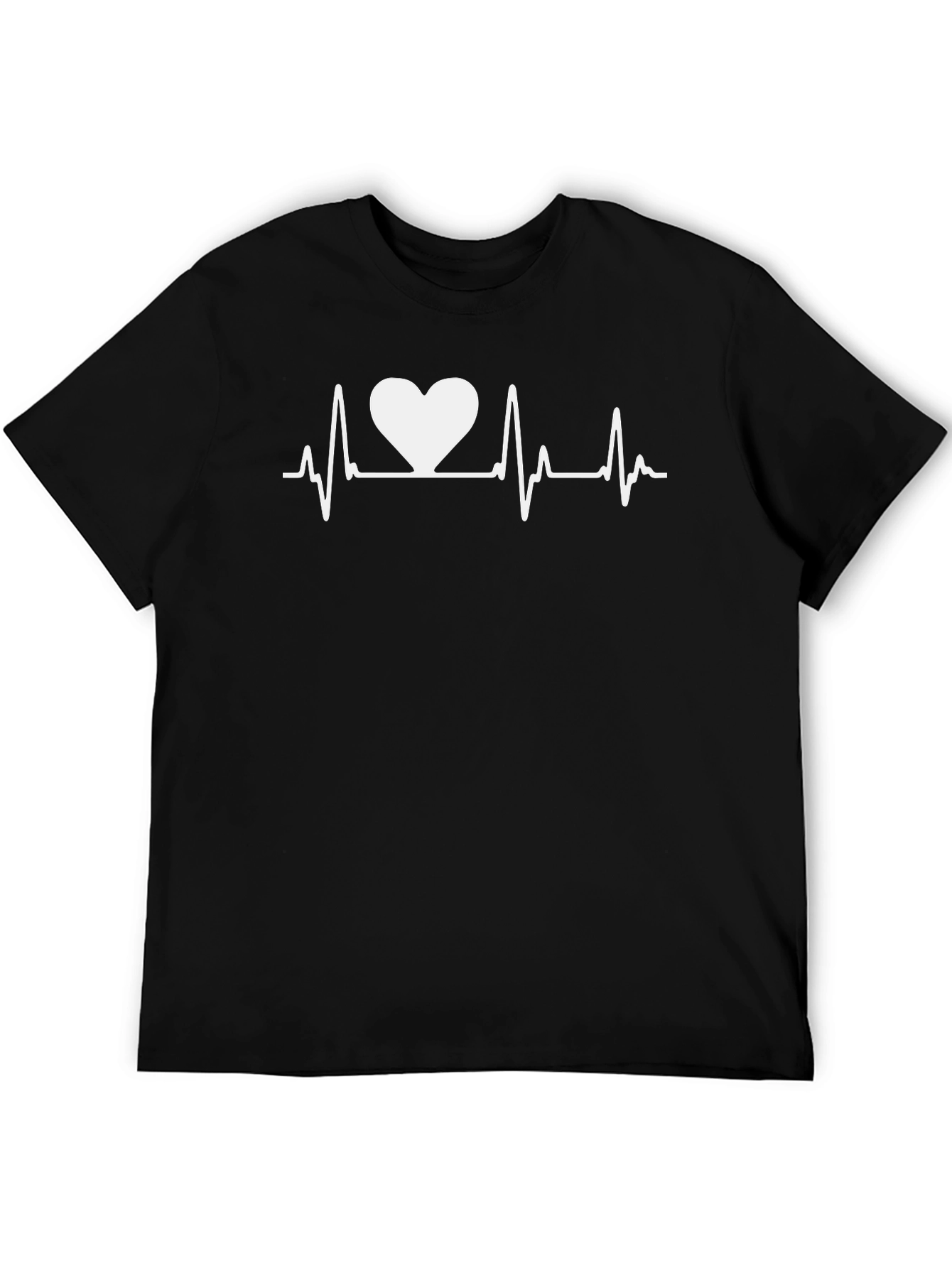 Black Heartbeat Love Black T-Shirt view 5
