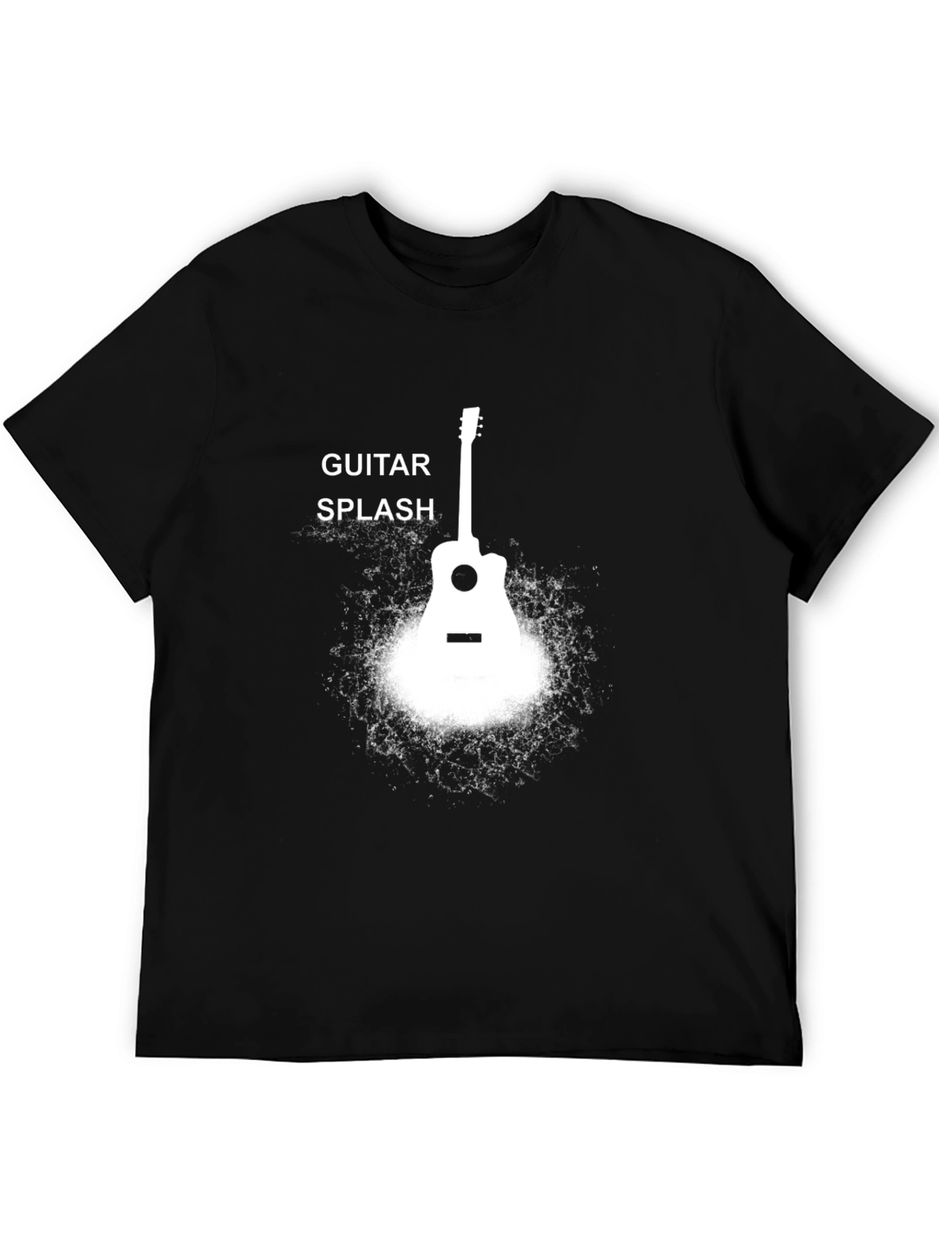 Black Guitar Splash Black T-Shirt view 5