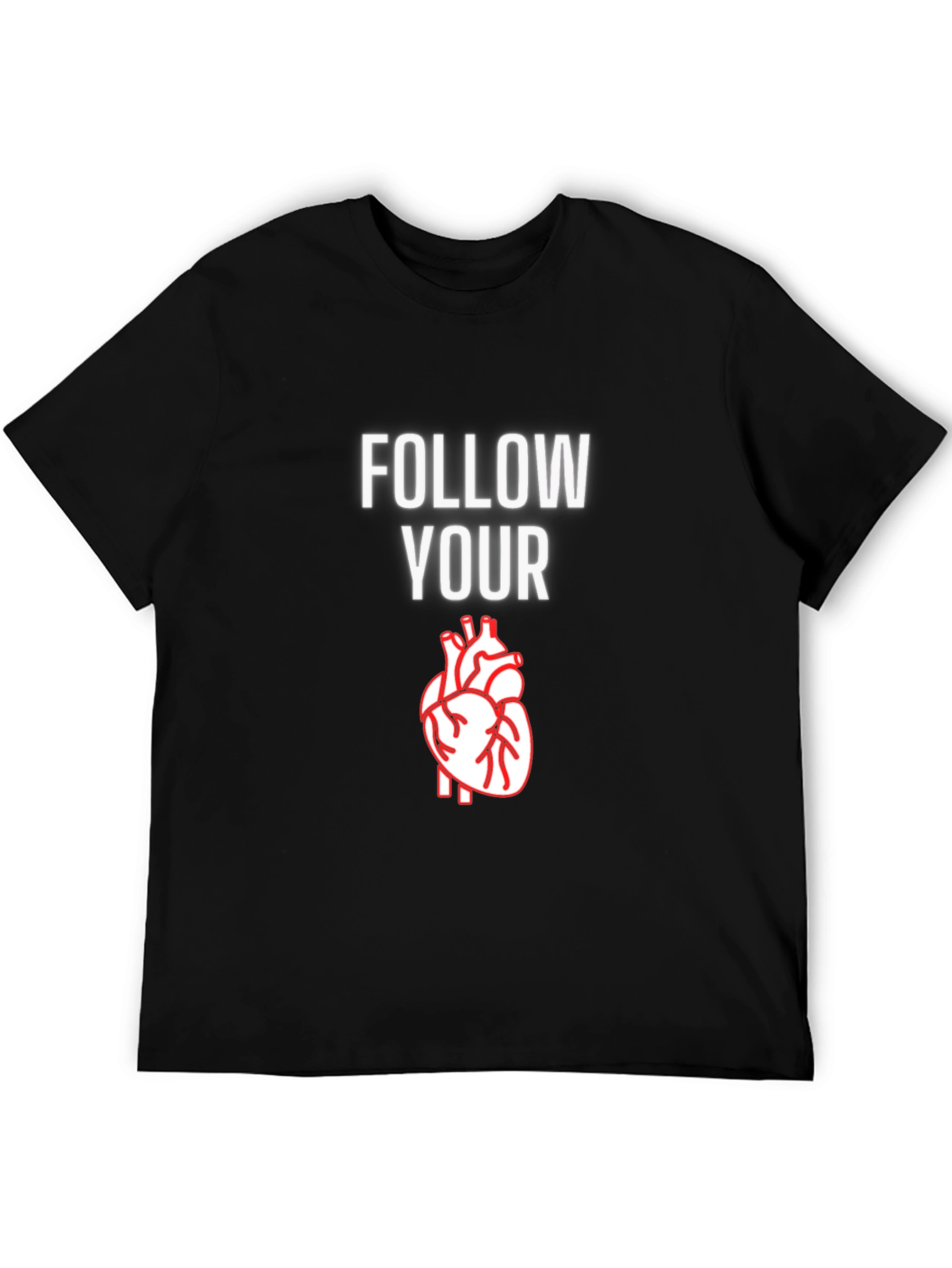 Black Follow Your Heart Graphic T-Shirt - Casual Comfort view 5