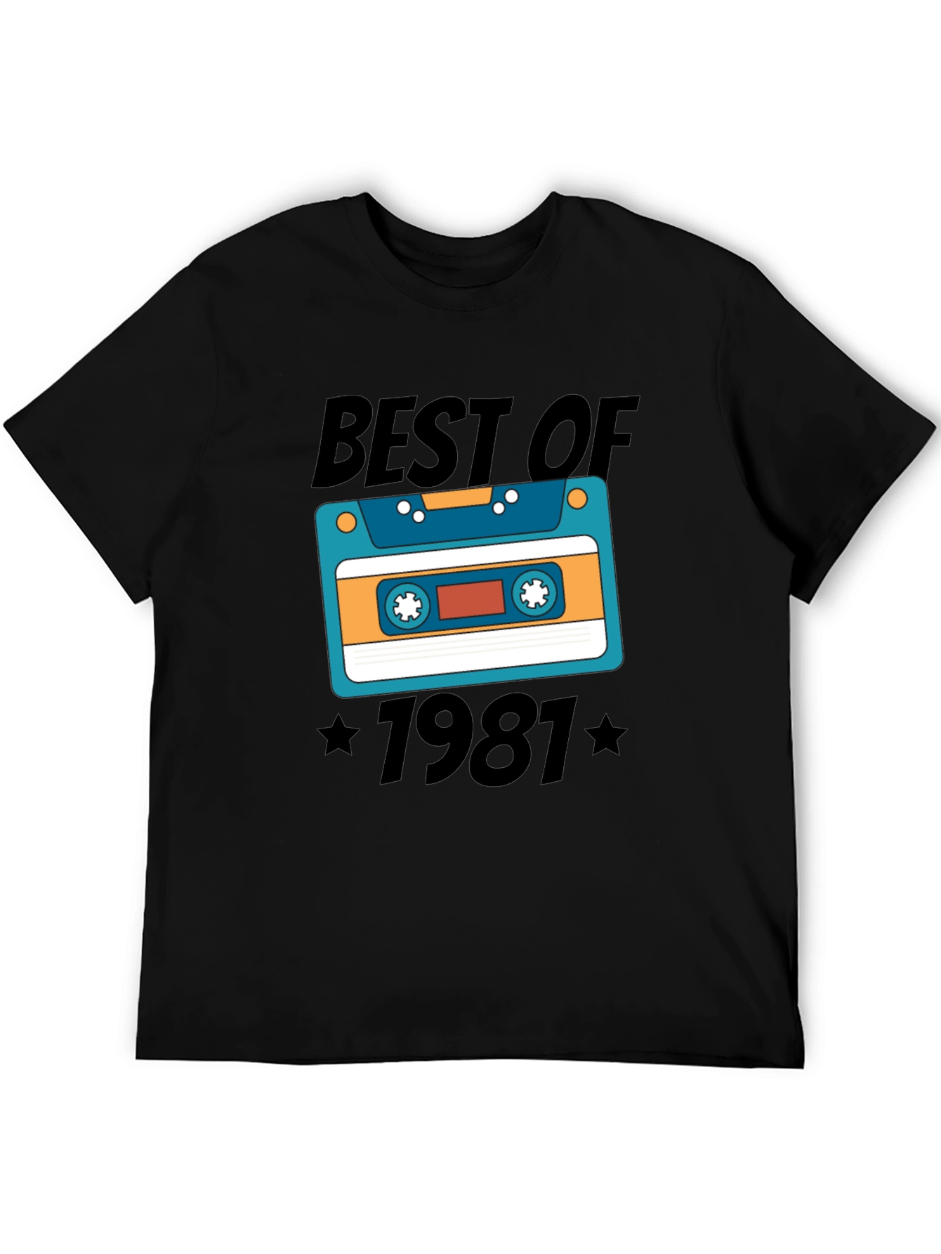 Black Best of 1981 Cassette Tape T-Shirt view 5