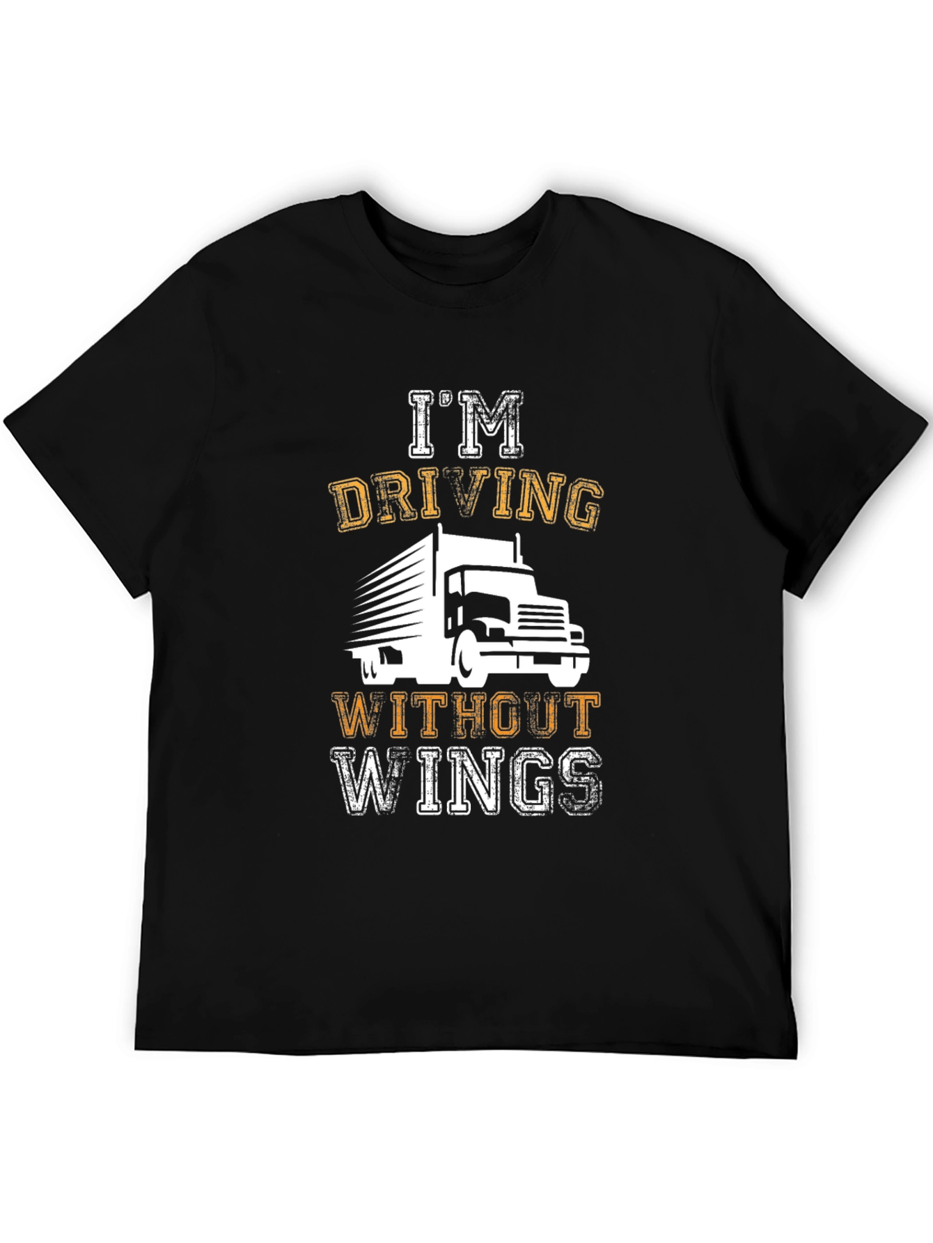 Black I'm Driving Without Wings Black T-Shirt view 5