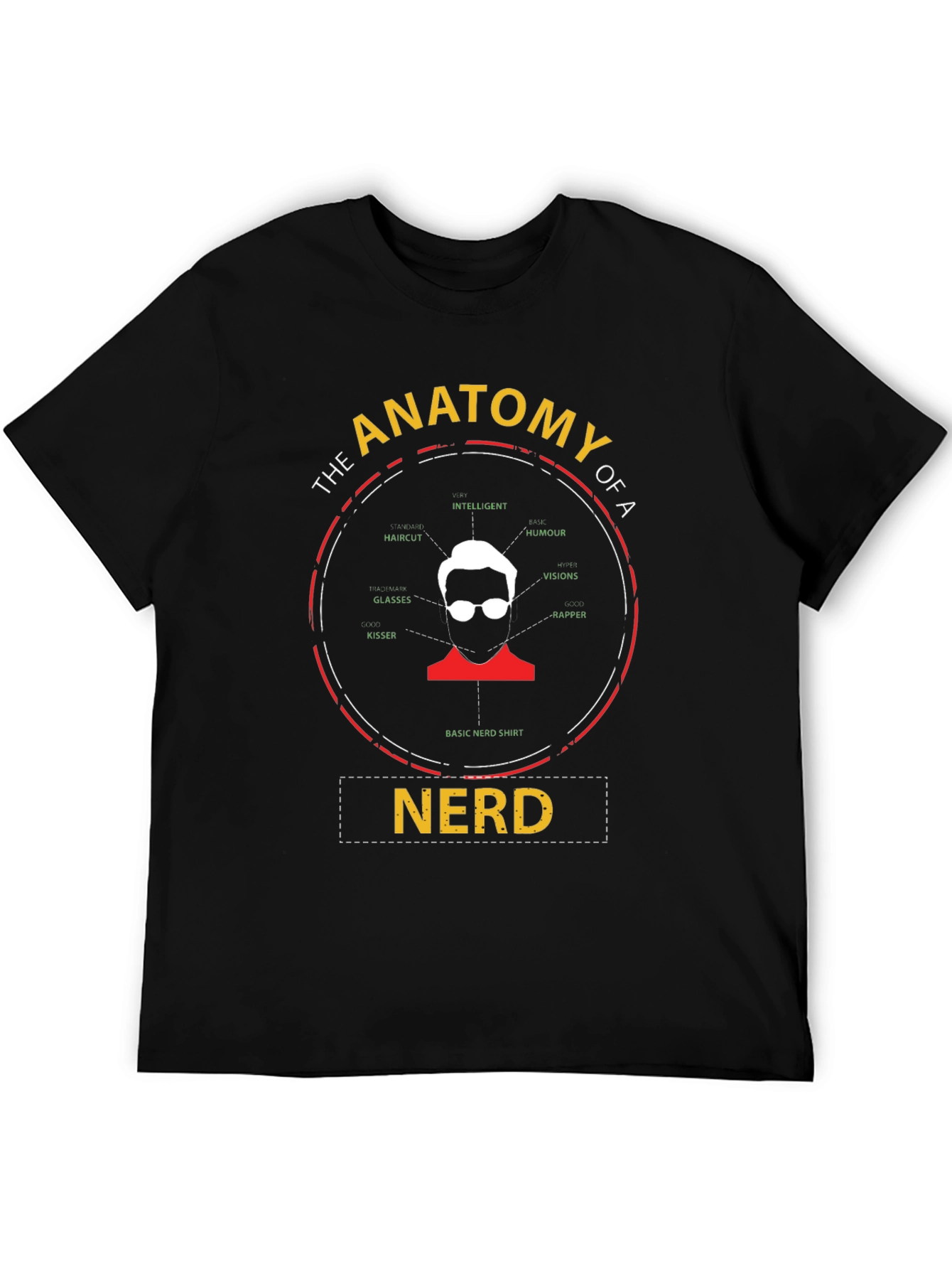 Black Anatomy of a Nerd T-Shirt - Geek Humor Apparel view 5