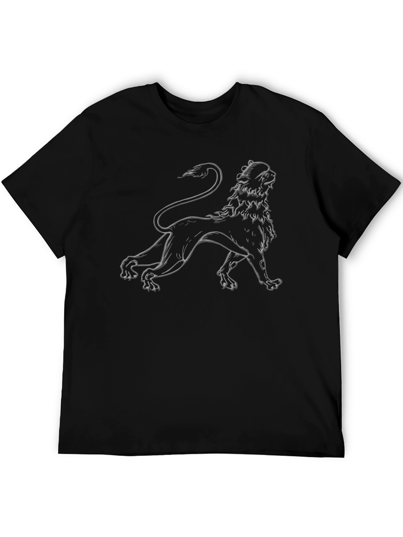 Black Lion Graphic Black T-Shirt - Stylish Menswear view 5
