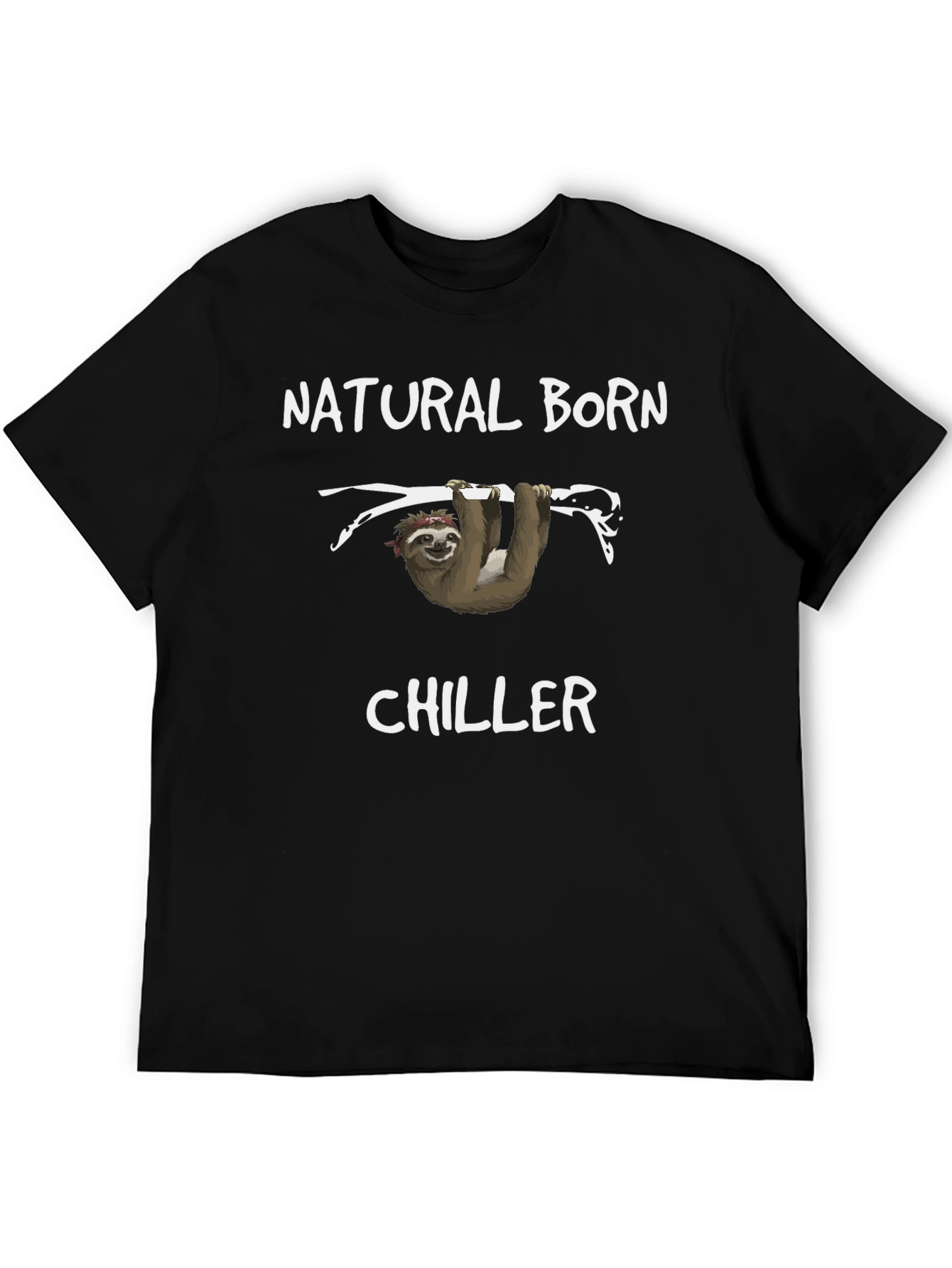 Black Natural Born Chiller Sloth Graphic Tee - Black view 5