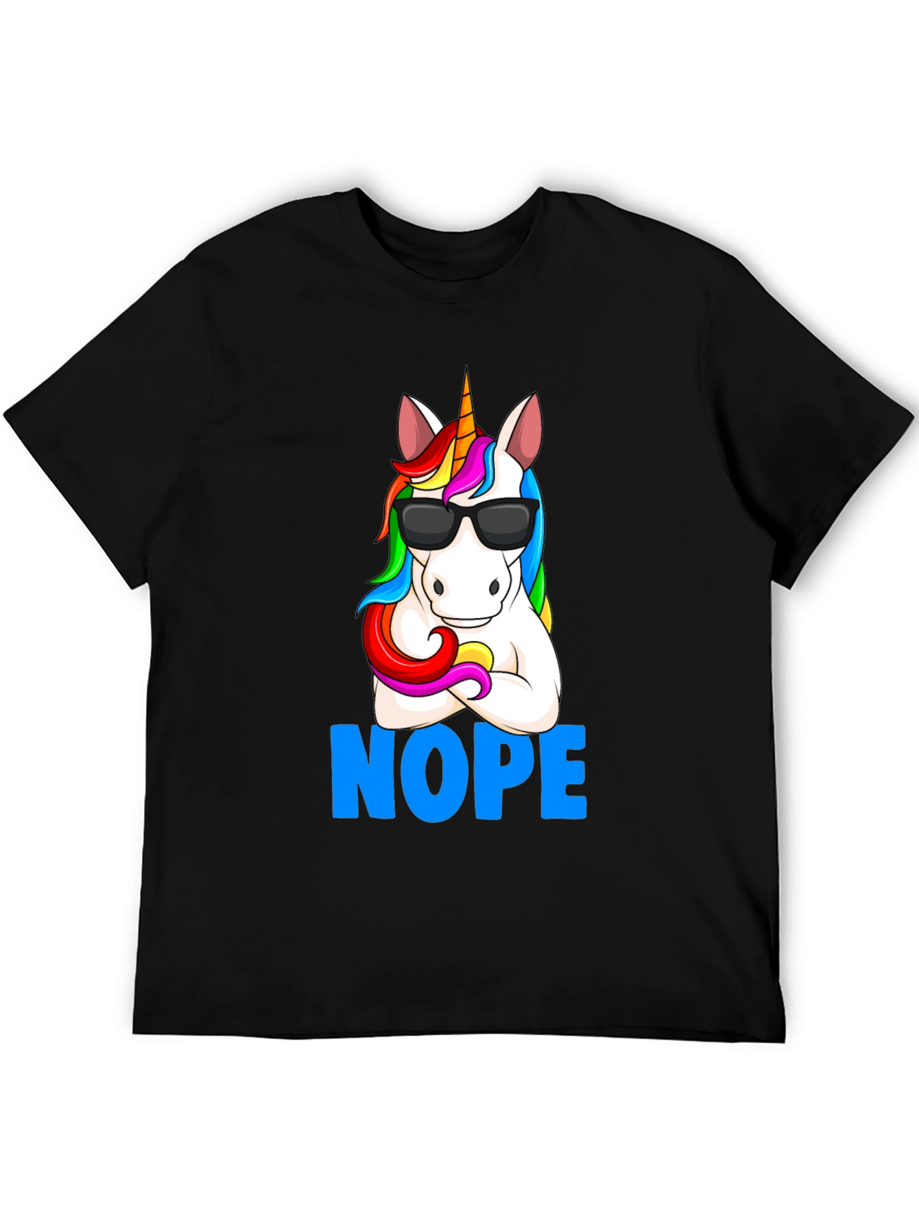 Black Unicorn NOPE T-Shirt - Funny Graphic Tee view 5
