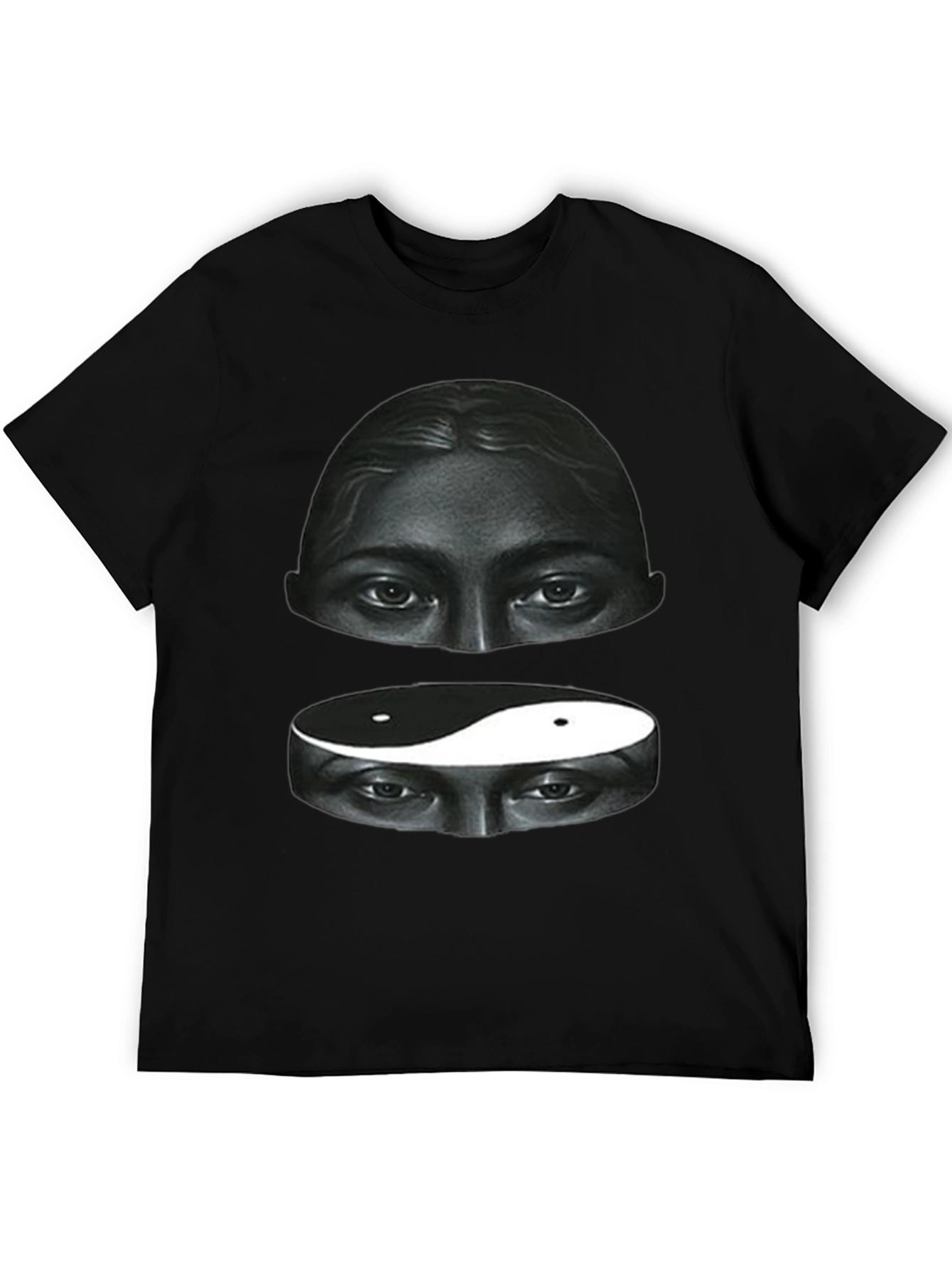 Black Yin Yang Eyes Graphic Tee - Soft Cotton Blend view 5