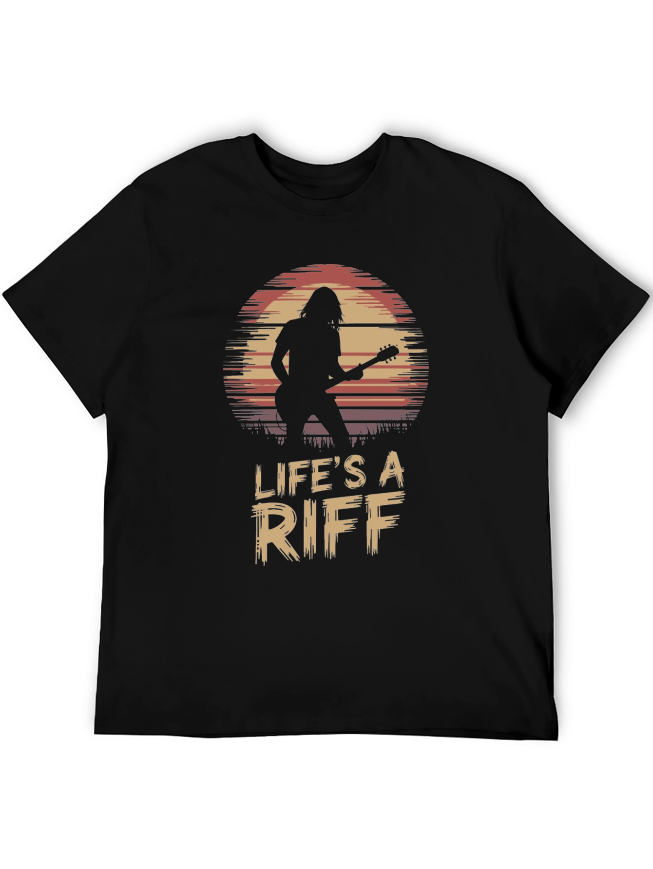 Black Life's A Riff Guitar Player Tee view 5