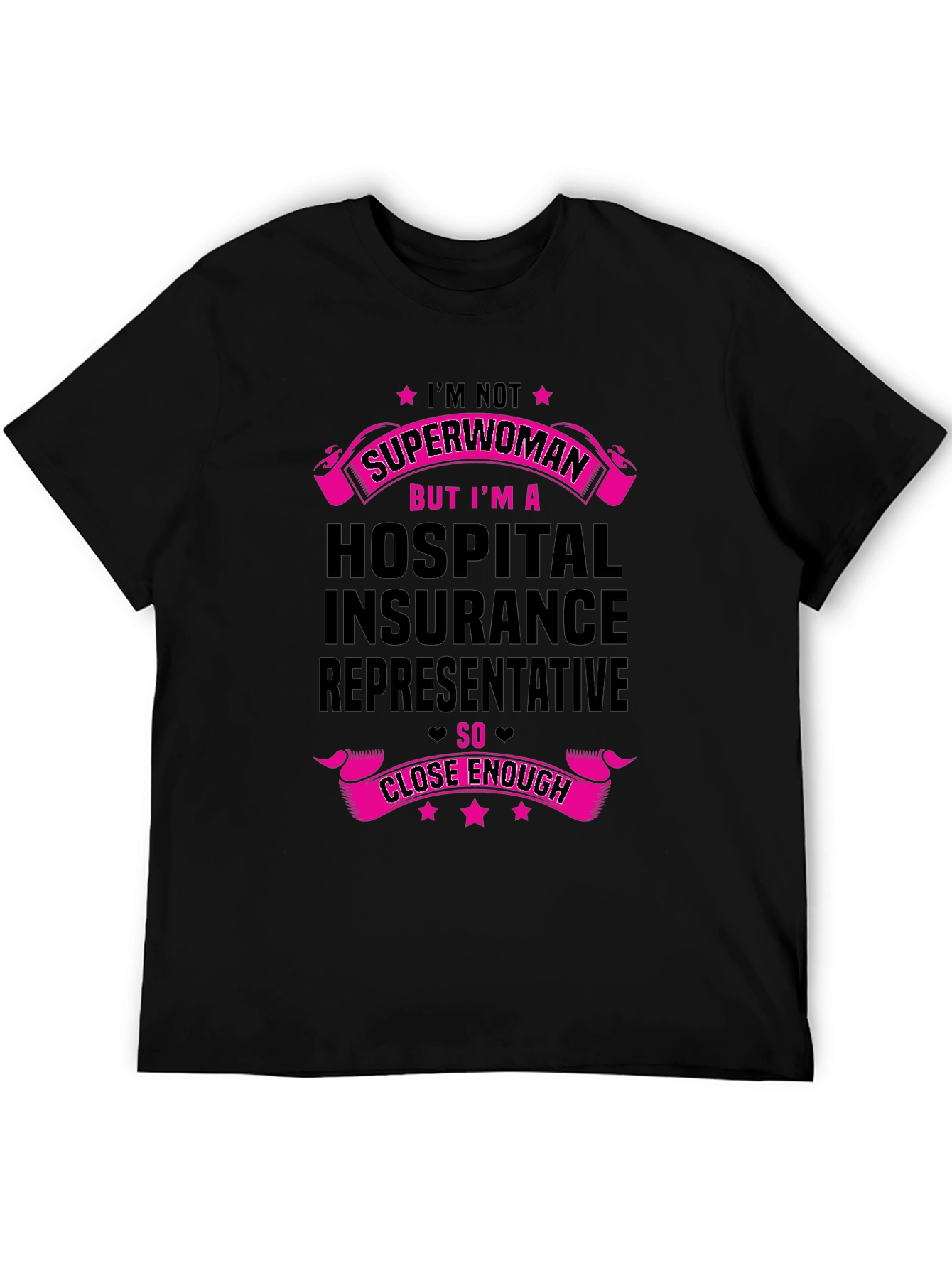 Black Hospital Insurance Rep T-Shirt - Superwoman Alternative view 5