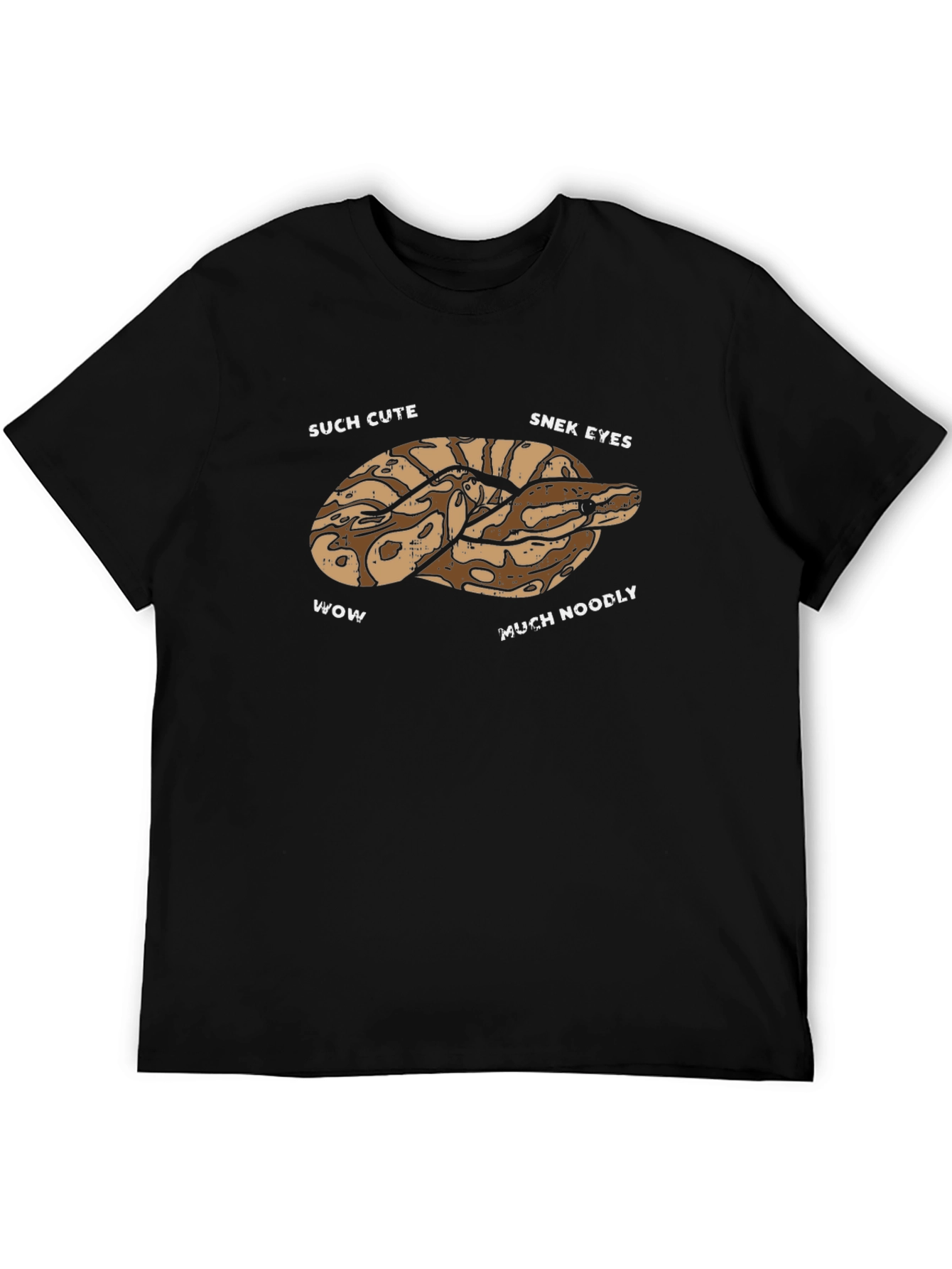 Black Cute Snake T-Shirt - Funny Snek Noodle Design view 5