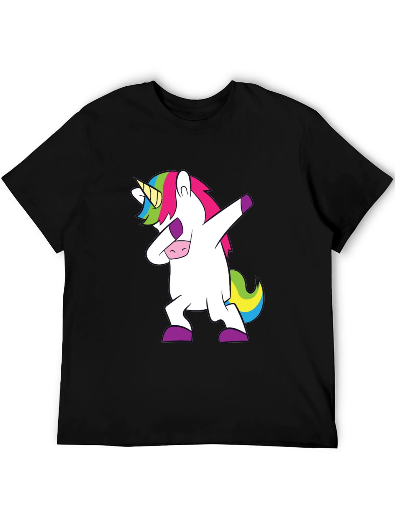 Black Dabbing Unicorn Graphic Tee - Black view 5