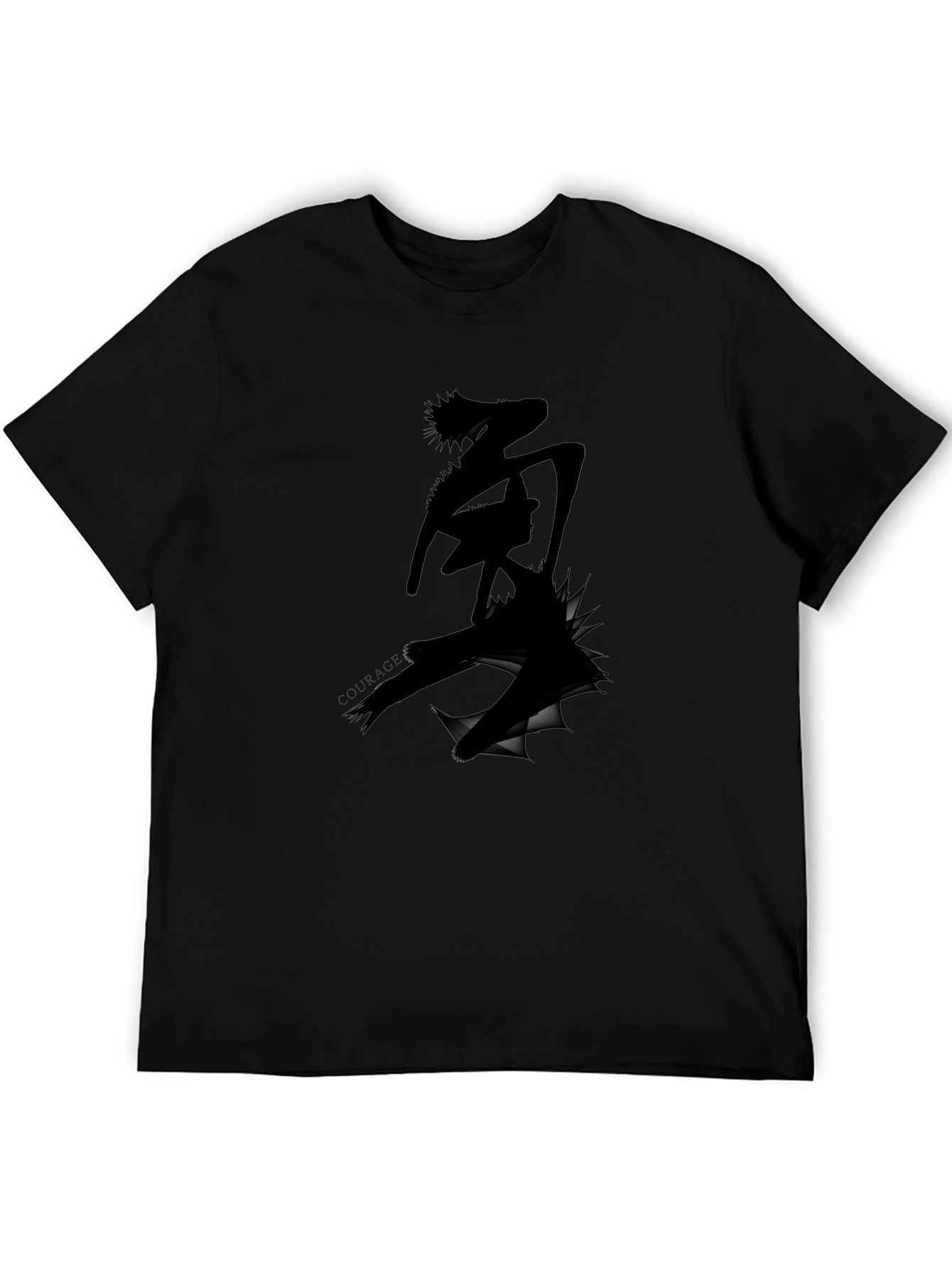 Black Edgy Graphic Tee - Ripped Anime Design view 5
